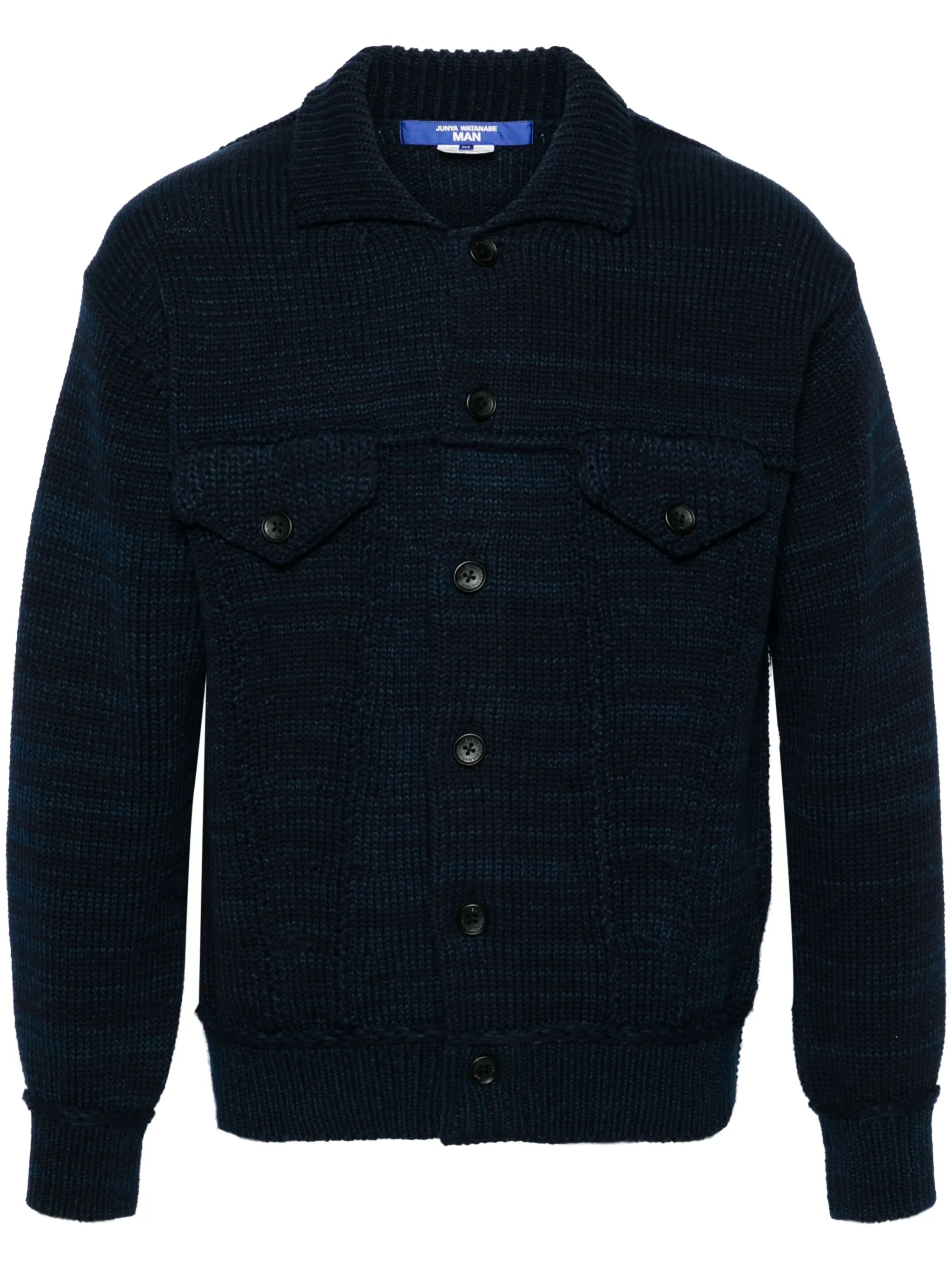 mélange cotton-blend cardigan