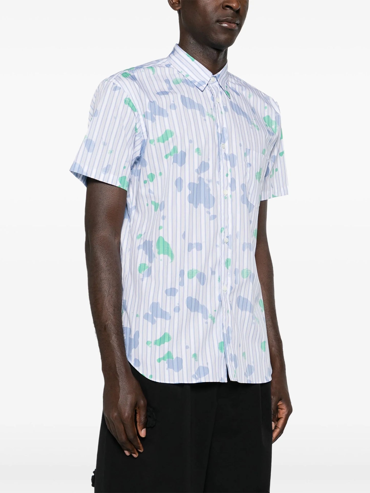 halo-stripe cotton shirt