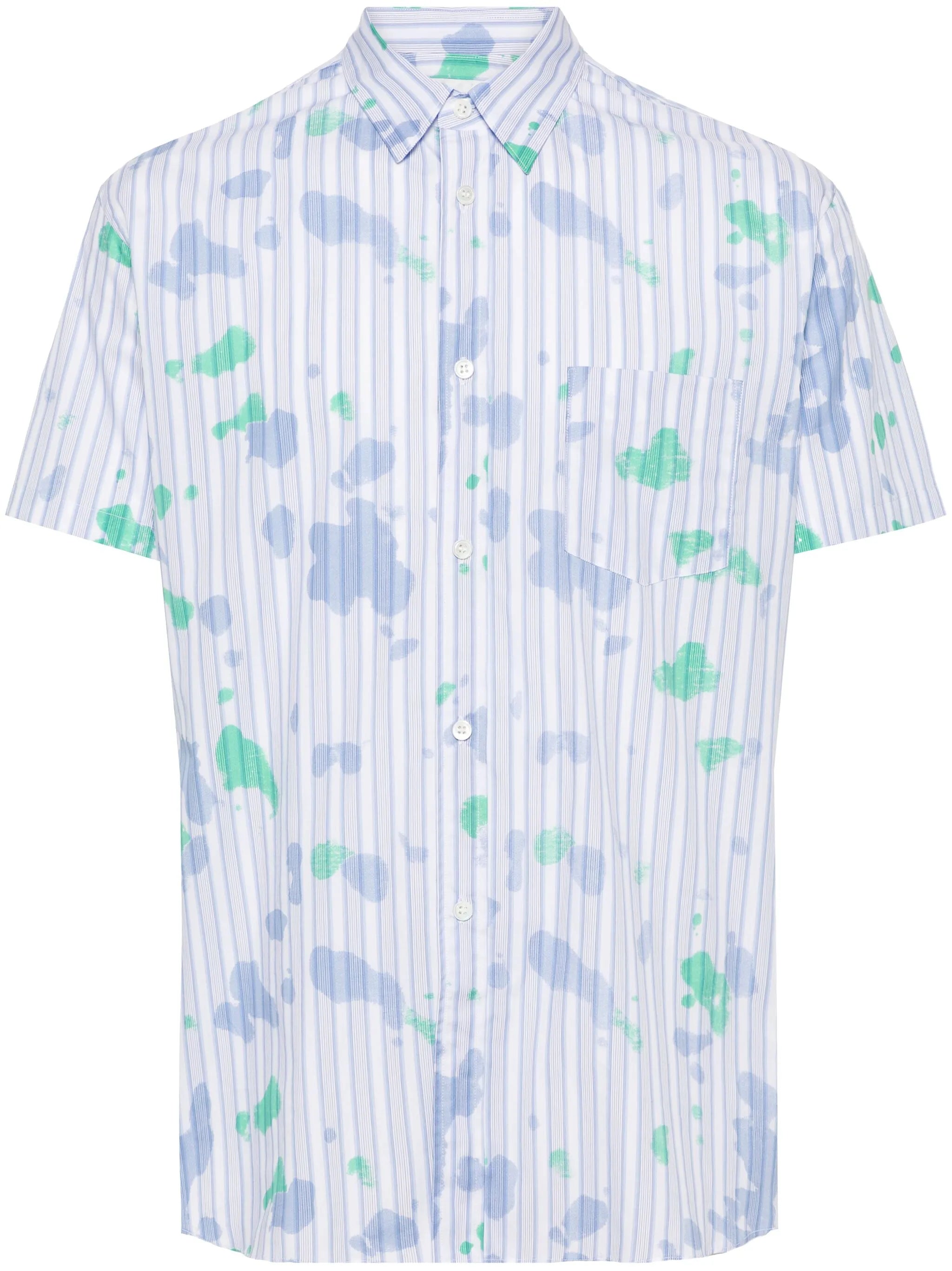 halo-stripe cotton shirt