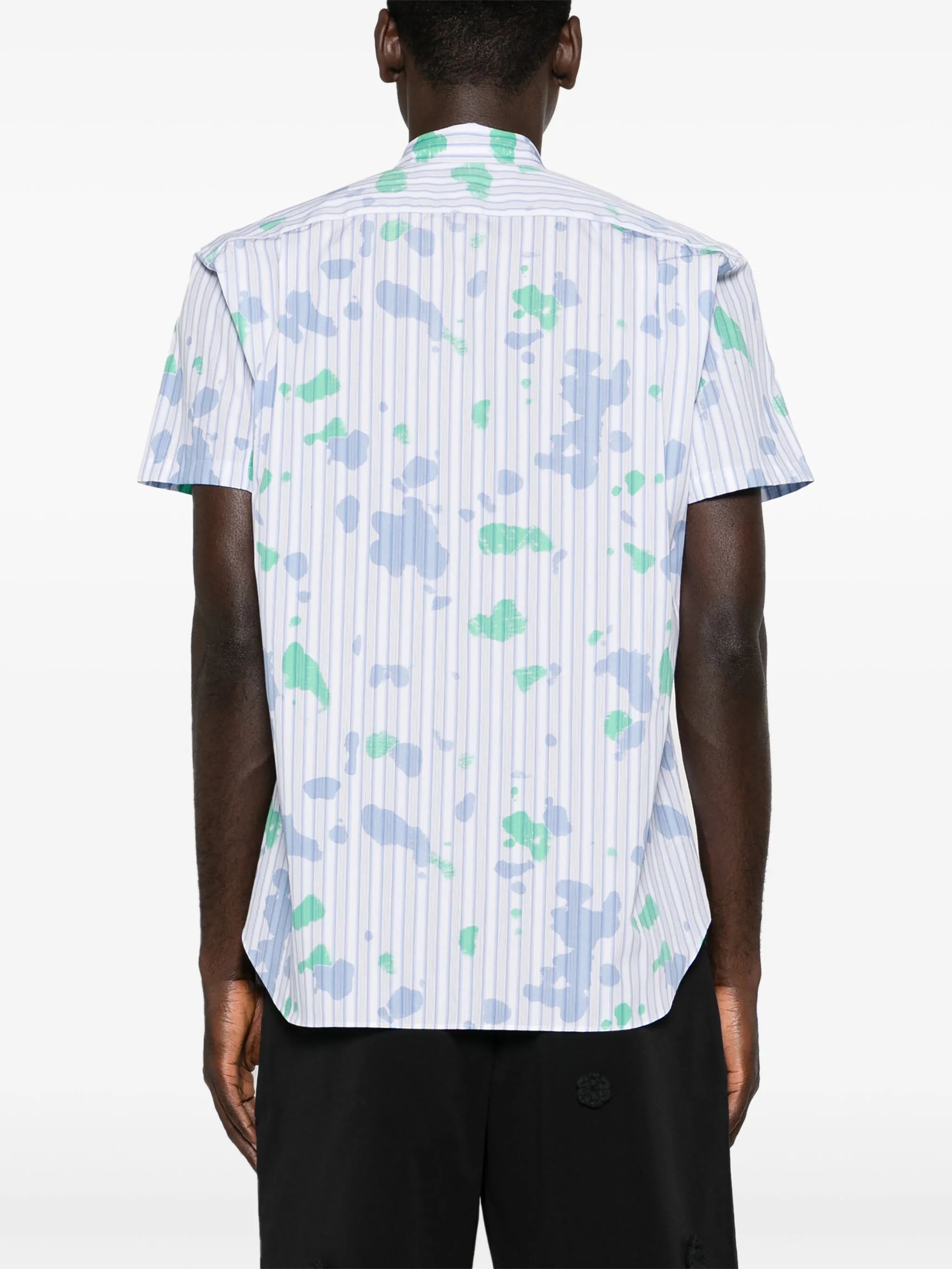 halo-stripe cotton shirt