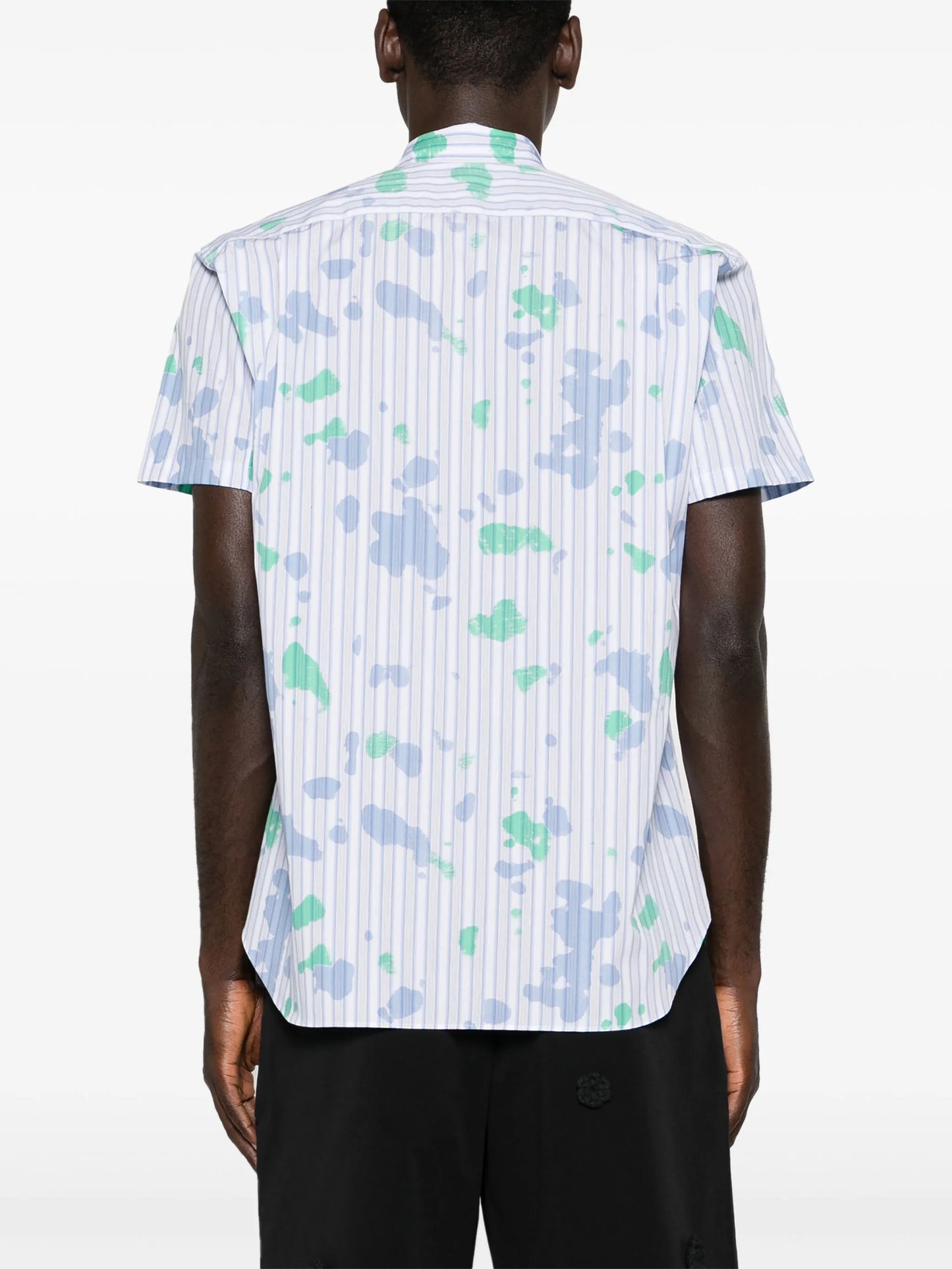 halo-stripe cotton shirt