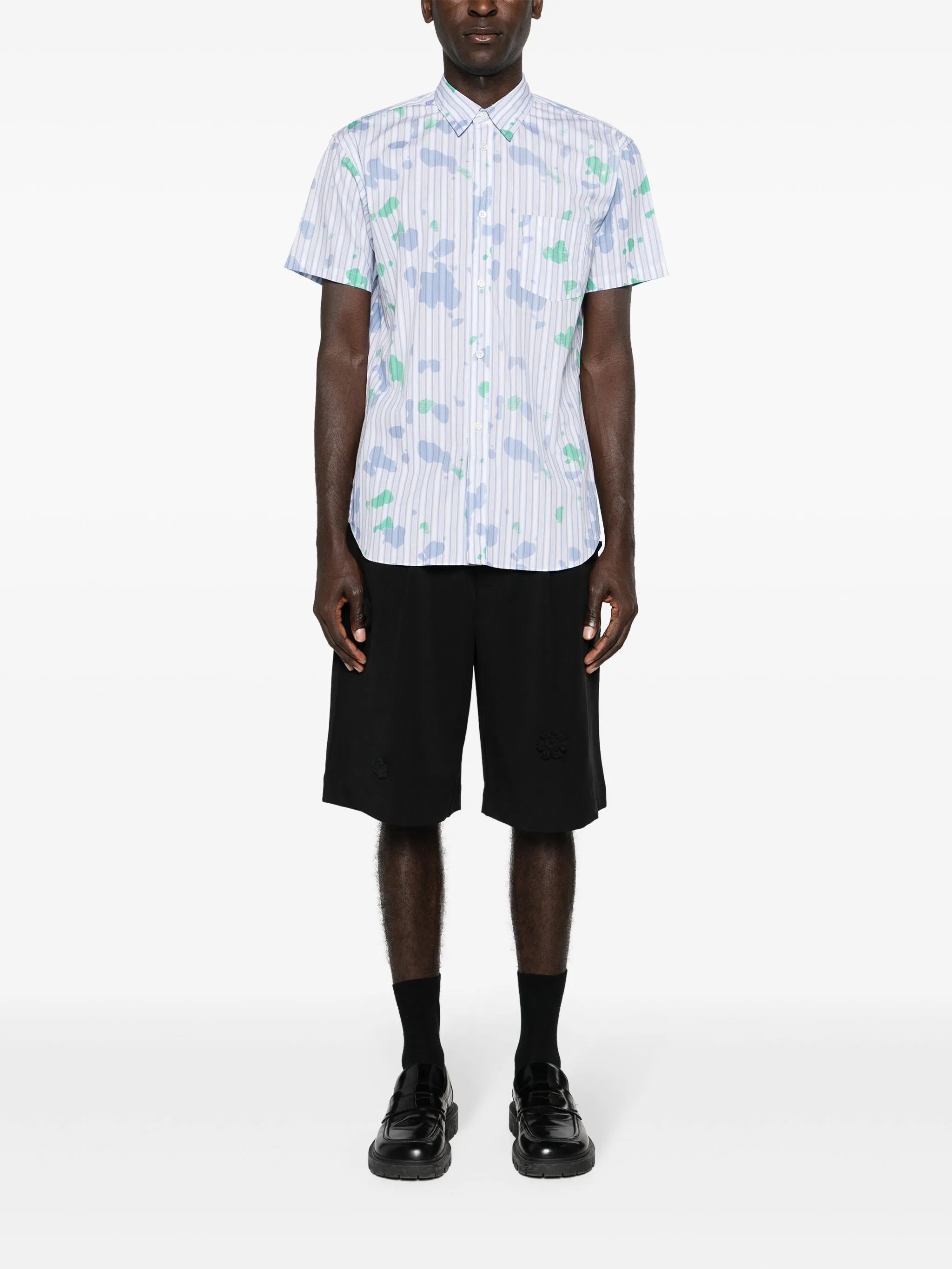 halo-stripe cotton shirt