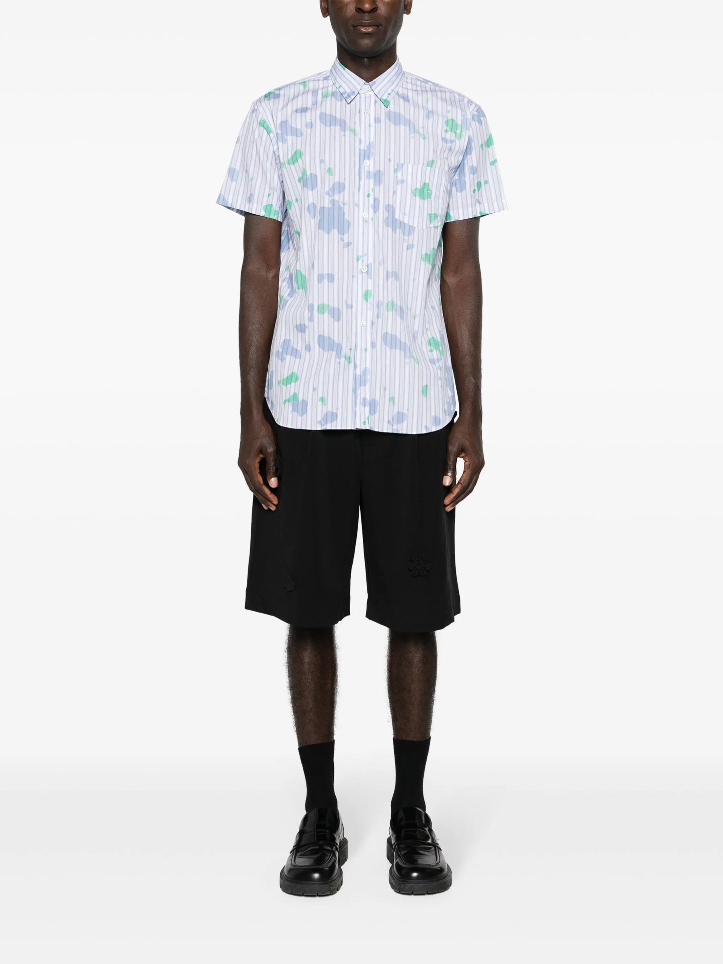 halo-stripe cotton shirt