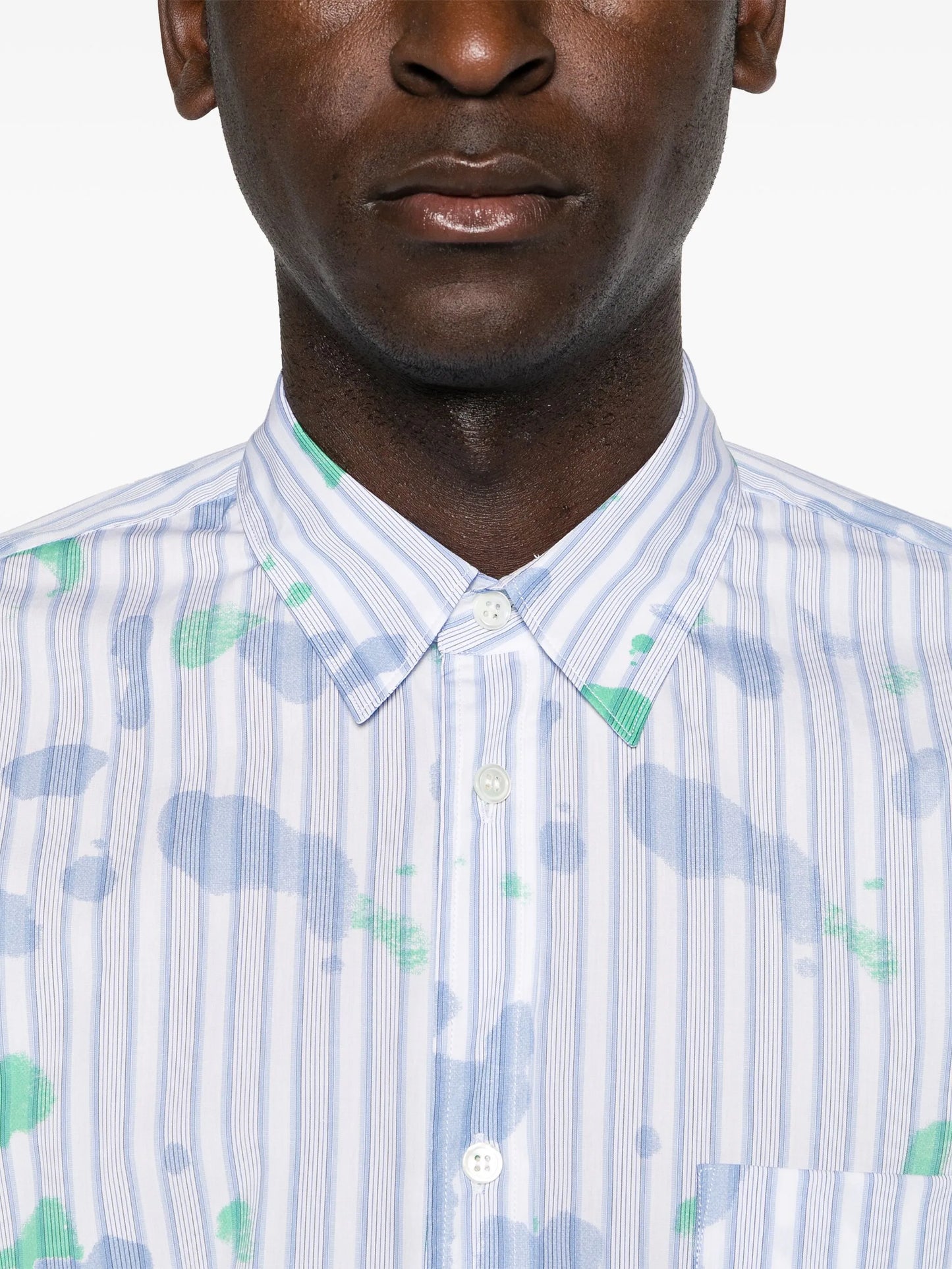 halo-stripe cotton shirt