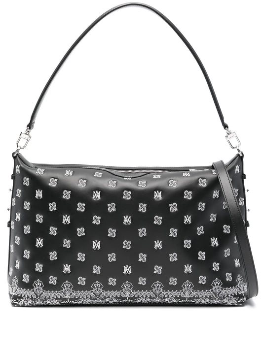 Bandana-embroidered shoulder bag