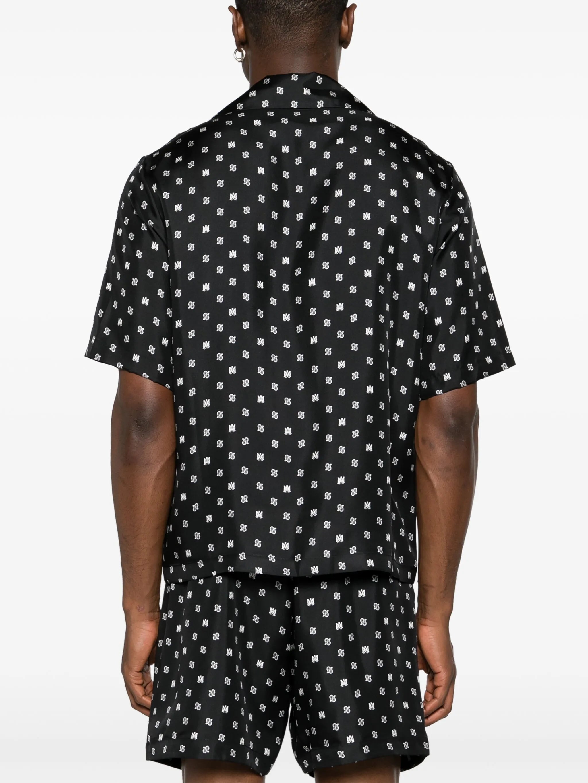 mix-print silk shirt