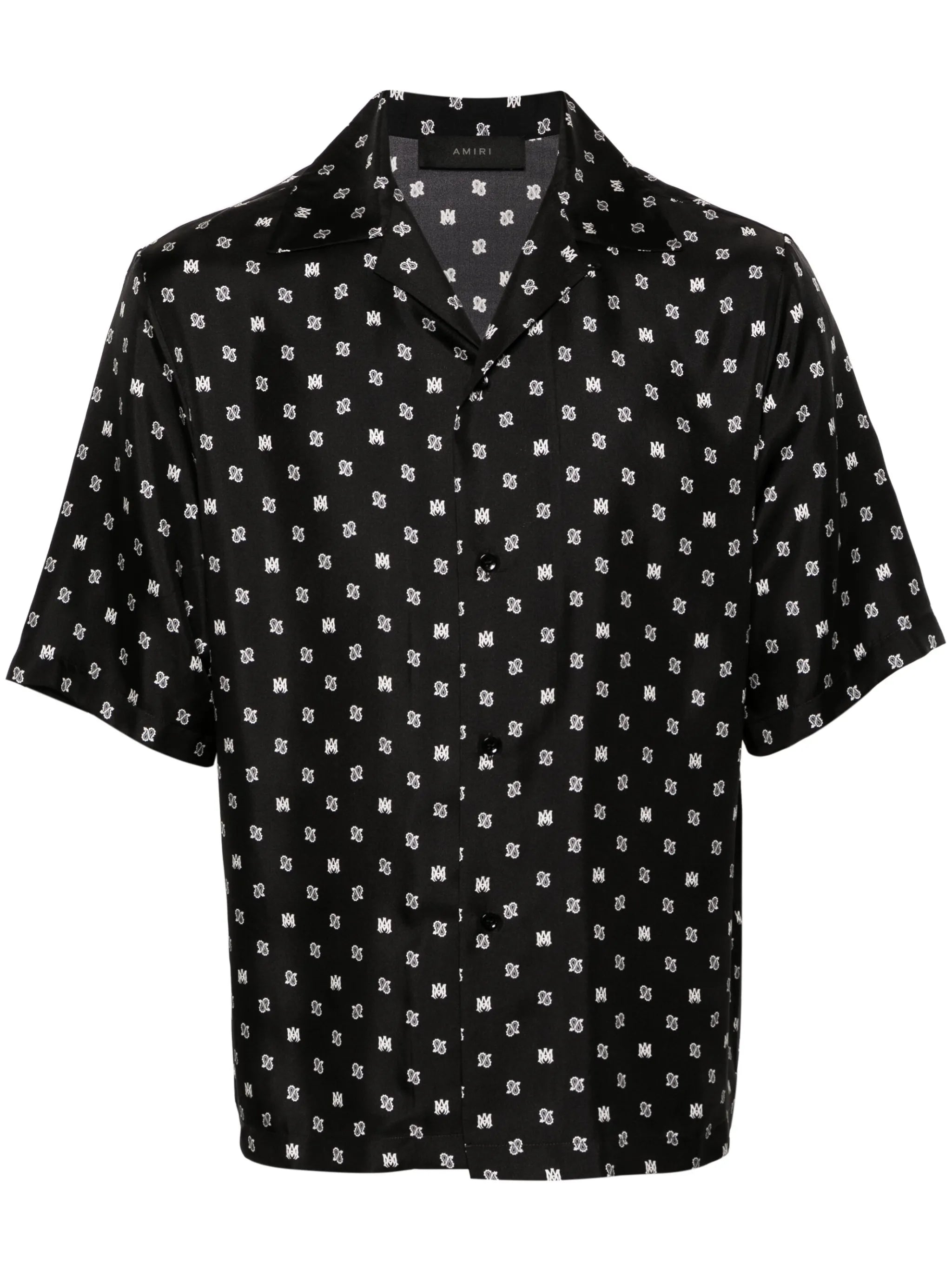 mix-print silk shirt
