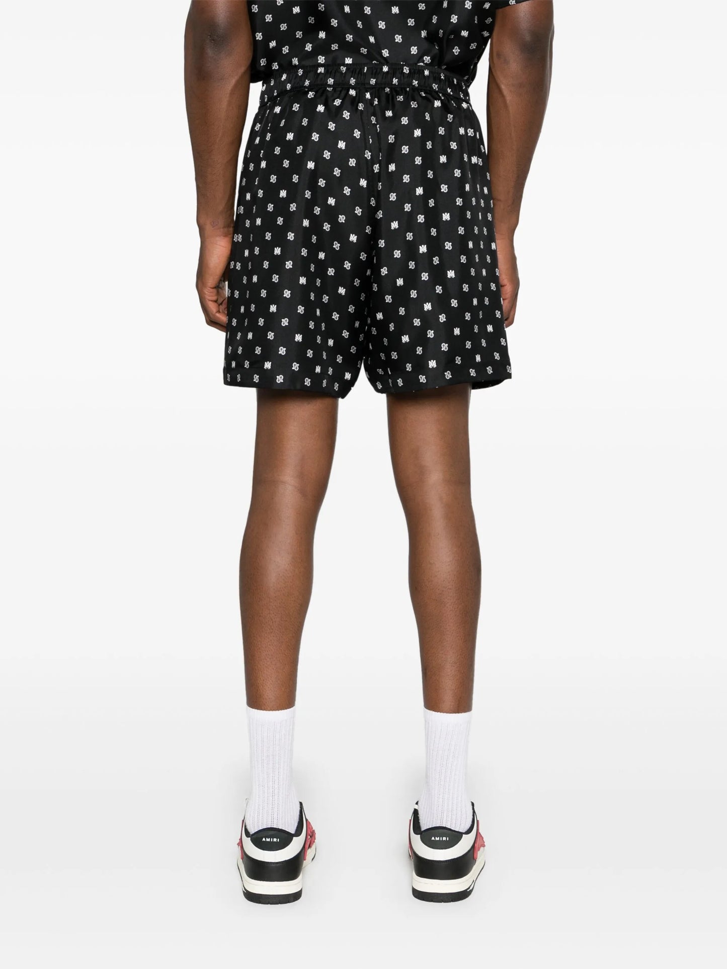 monogram paisley-print silk shorts