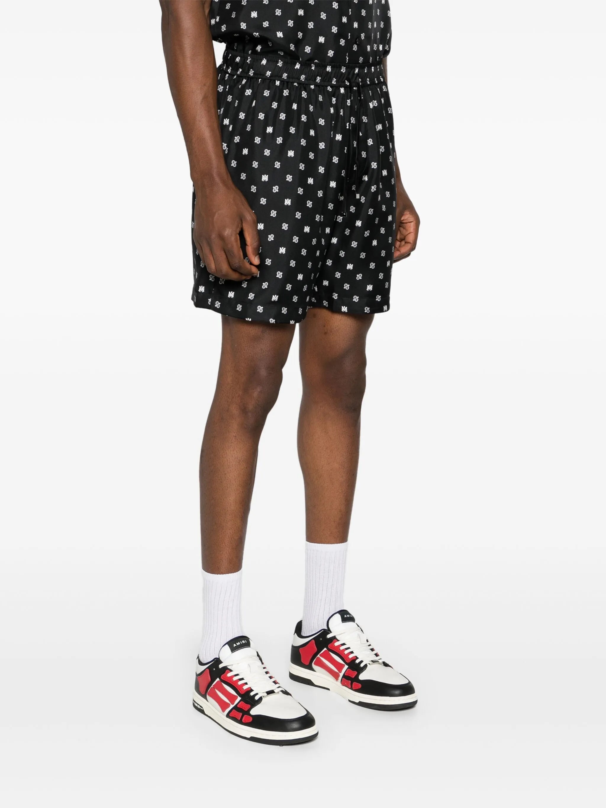 monogram paisley-print silk shorts