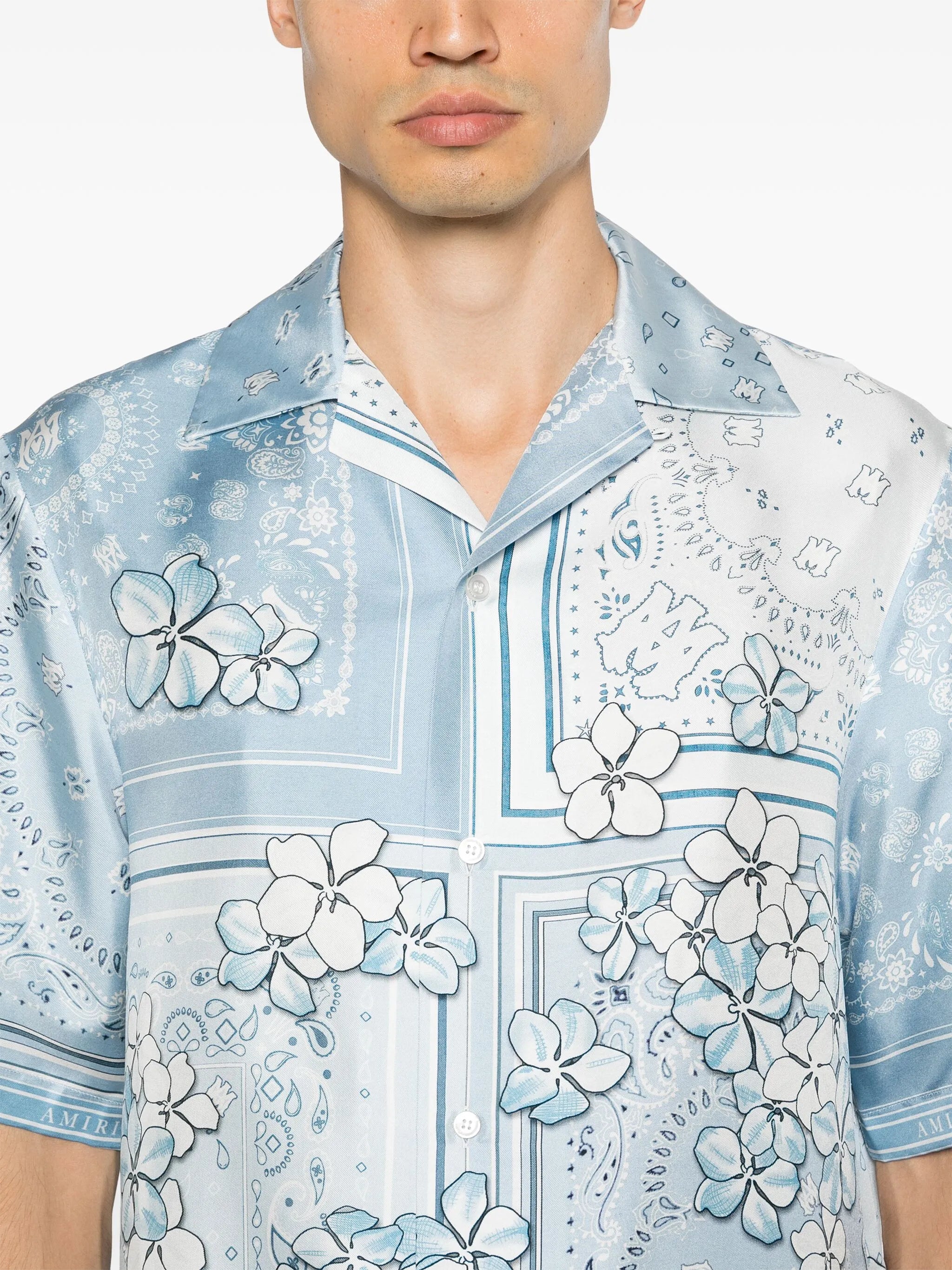 bandana floral silk shirt