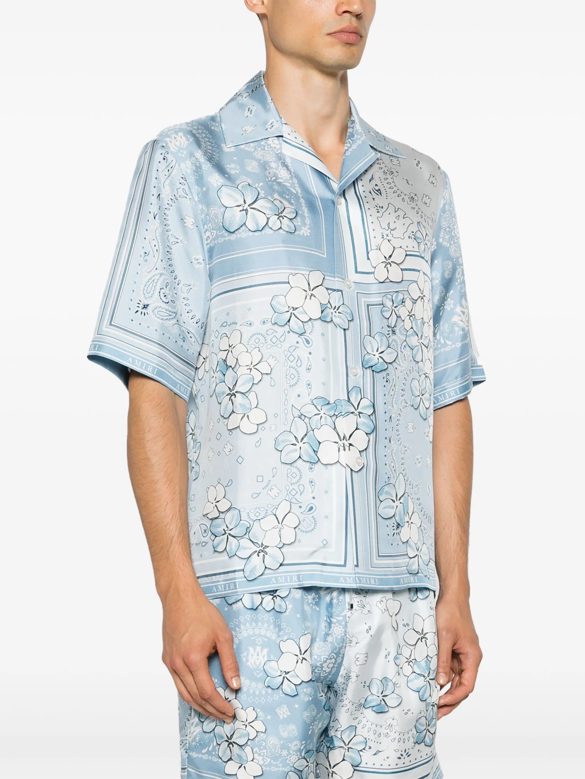 bandana floral silk shirt