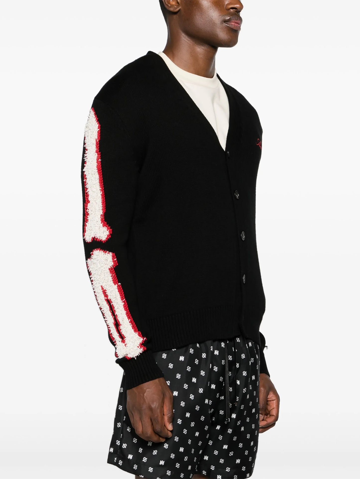 Bones intarsia-knit cardigan