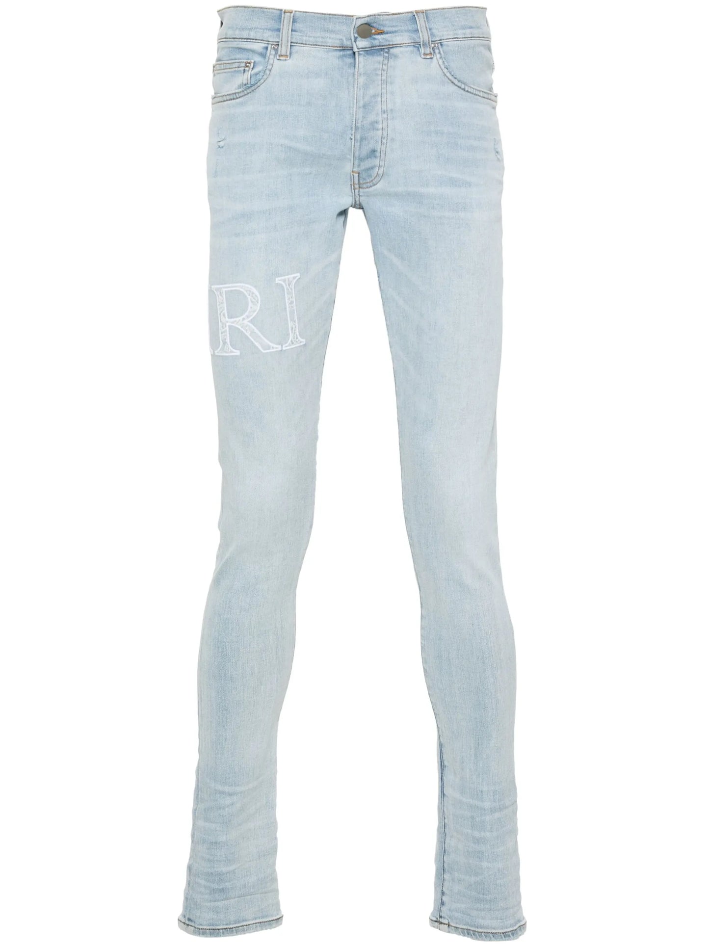 bandana-jacquard logo-appliqué jeans