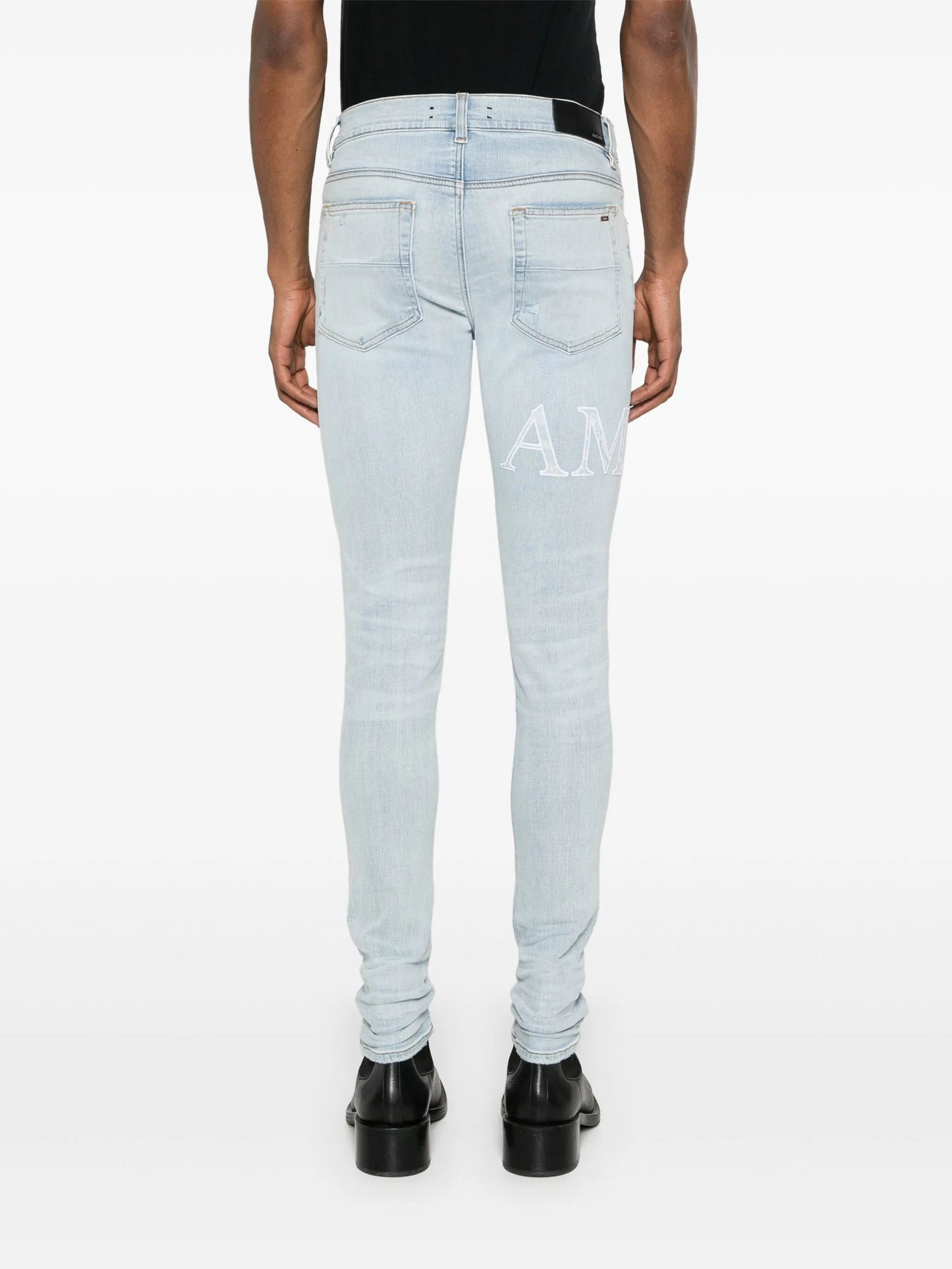 bandana-jacquard logo-appliqué jeans