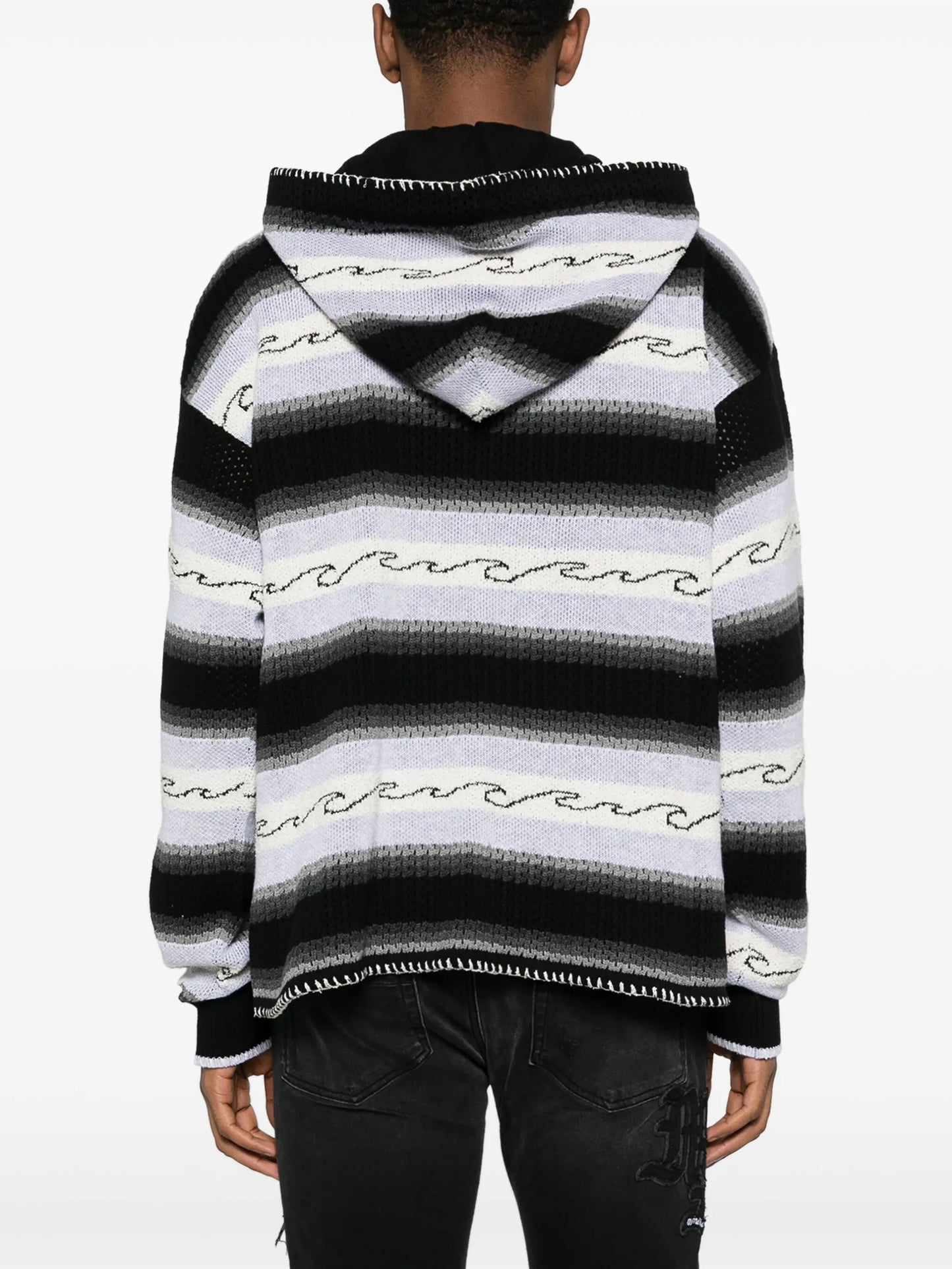 striped knitted hoodie