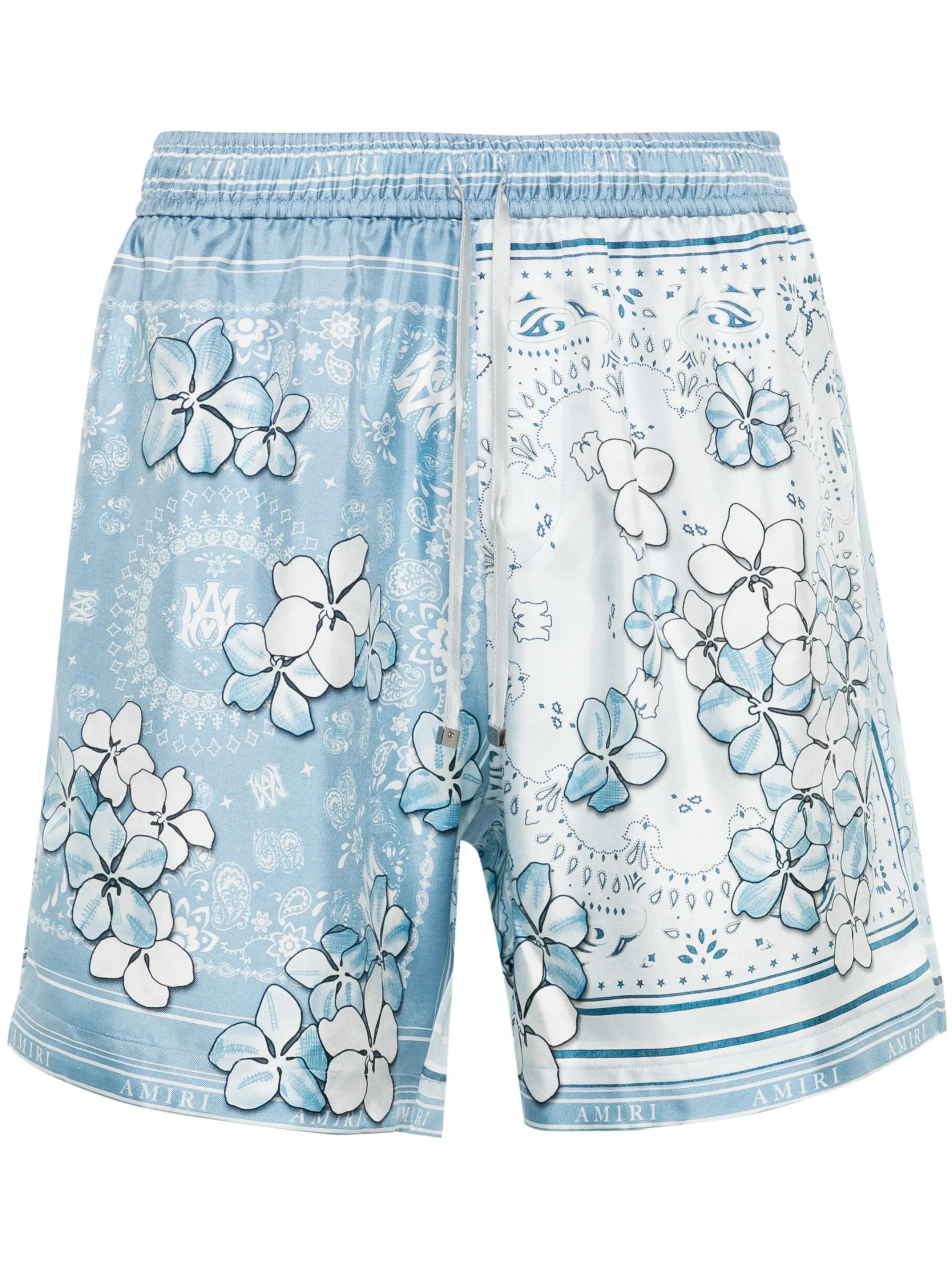 Bandana floral silk shorts