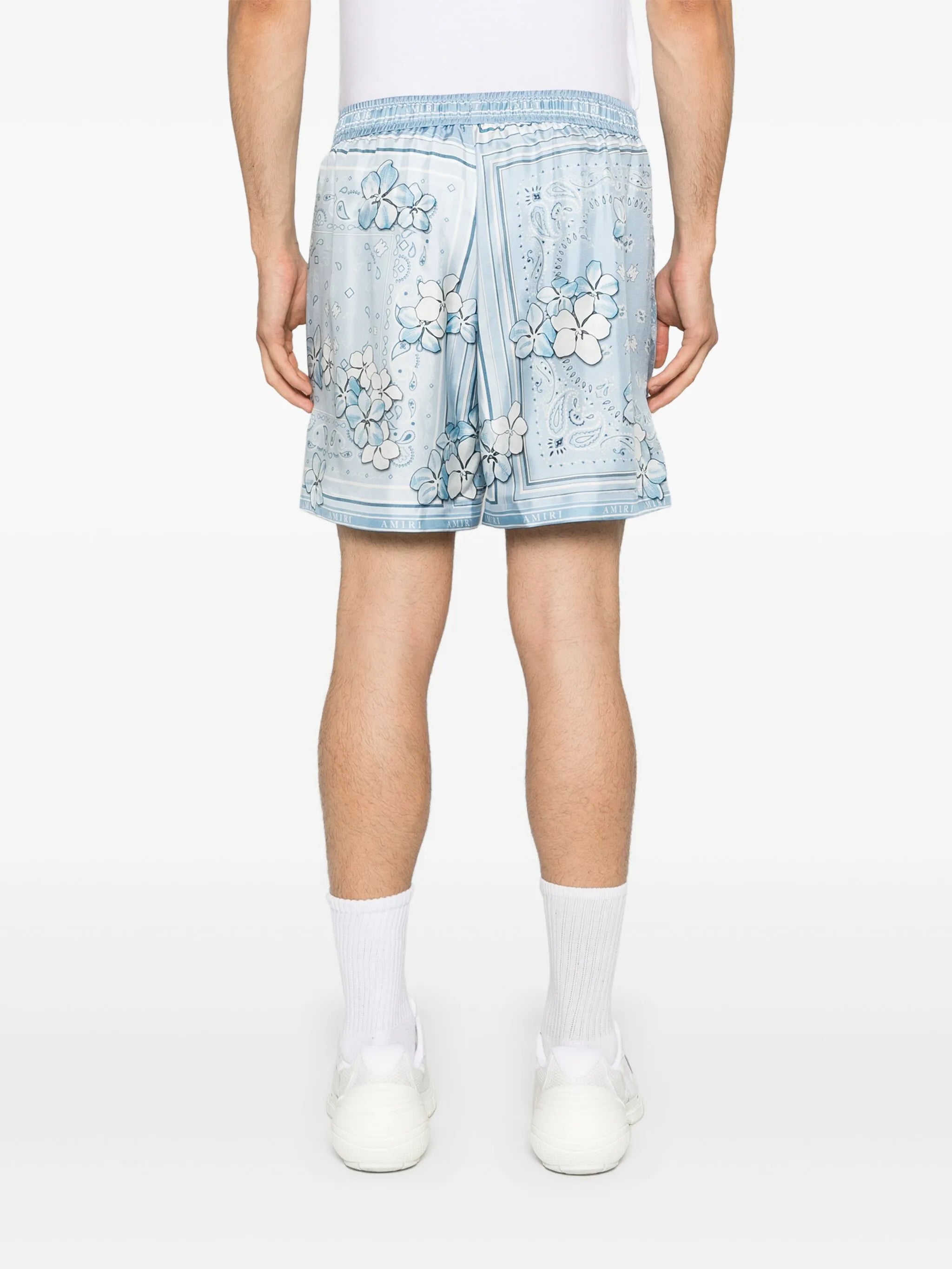 Bandana floral silk shorts
