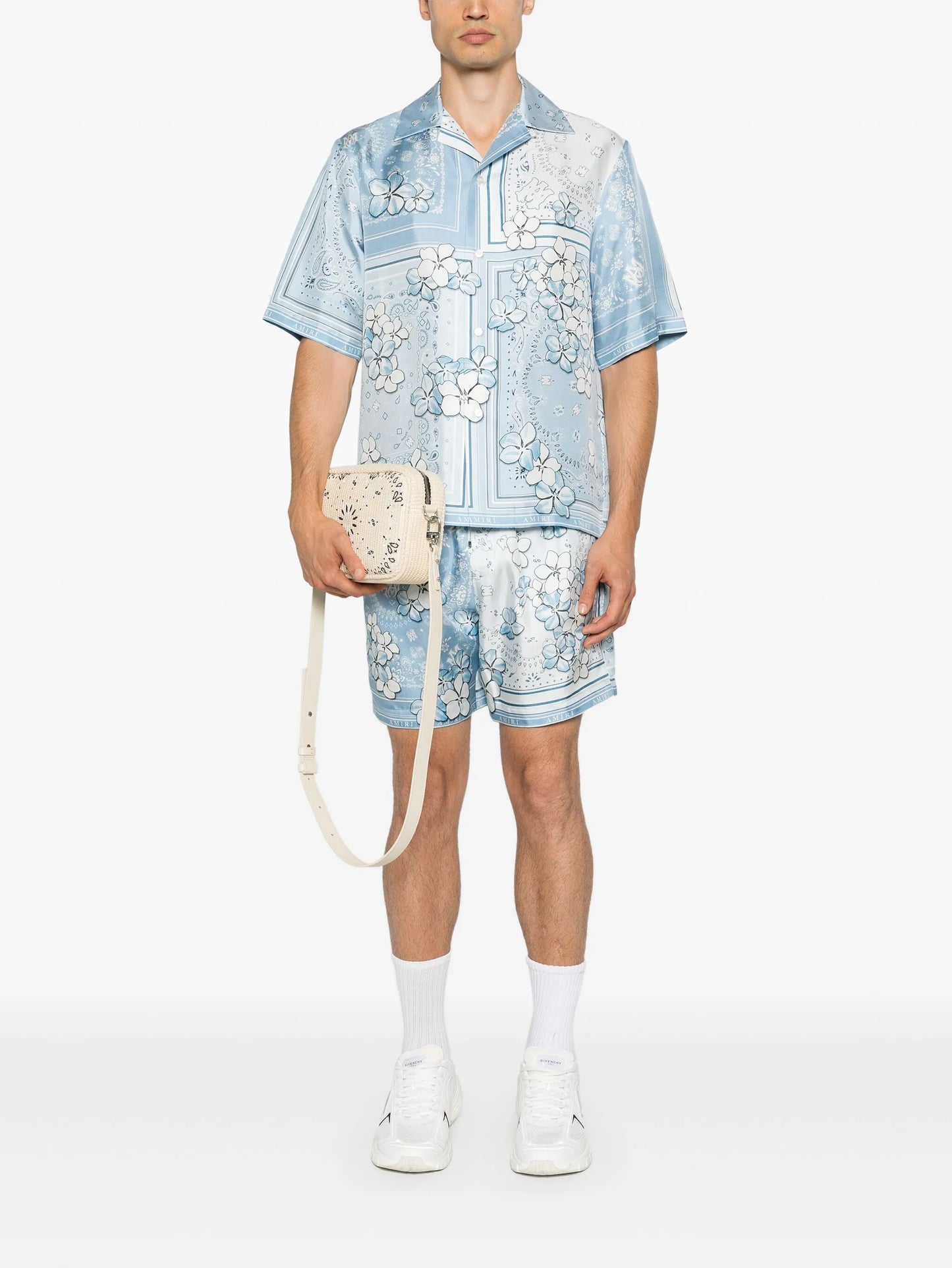 Bandana floral silk shorts