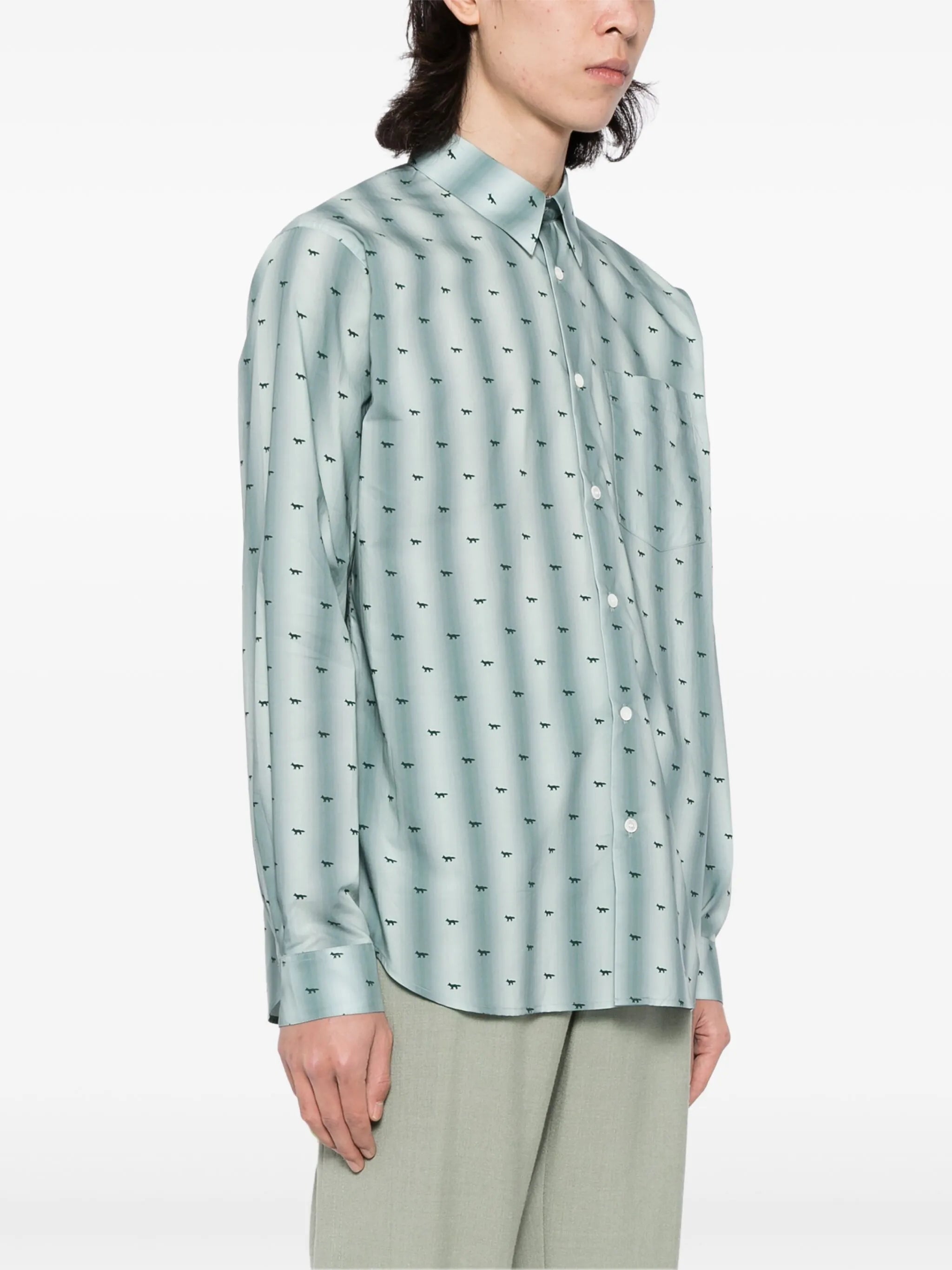 logo-print cotton shirt
