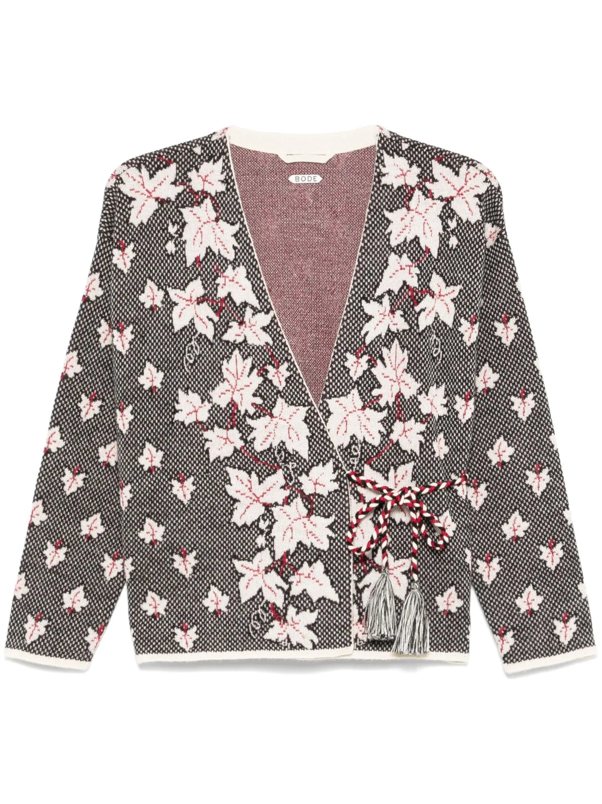 maple-jacquard cardigan