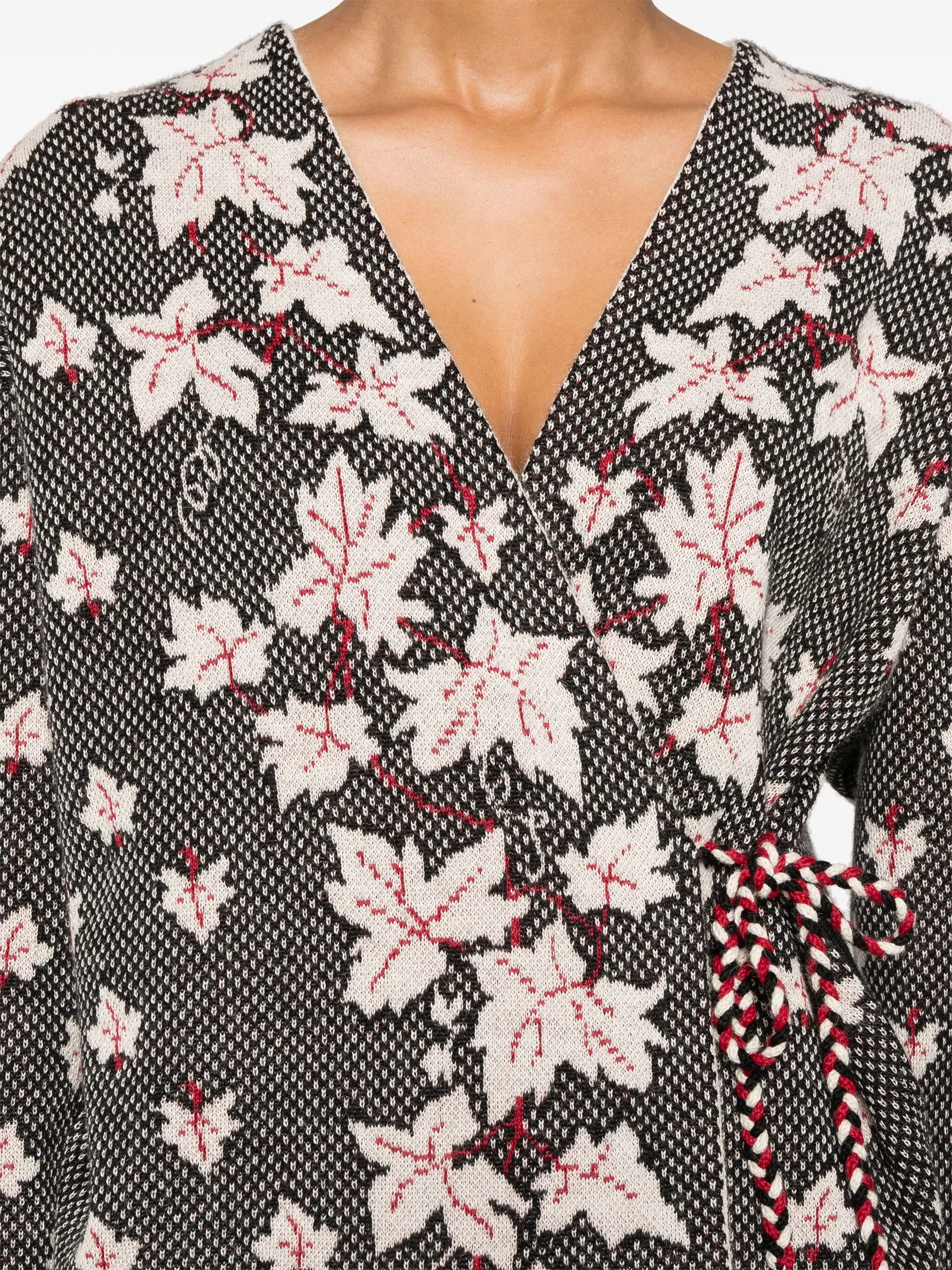 maple-jacquard cardigan
