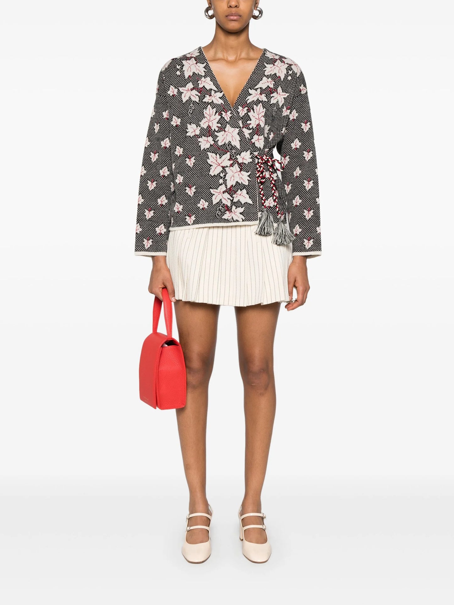 maple-jacquard cardigan