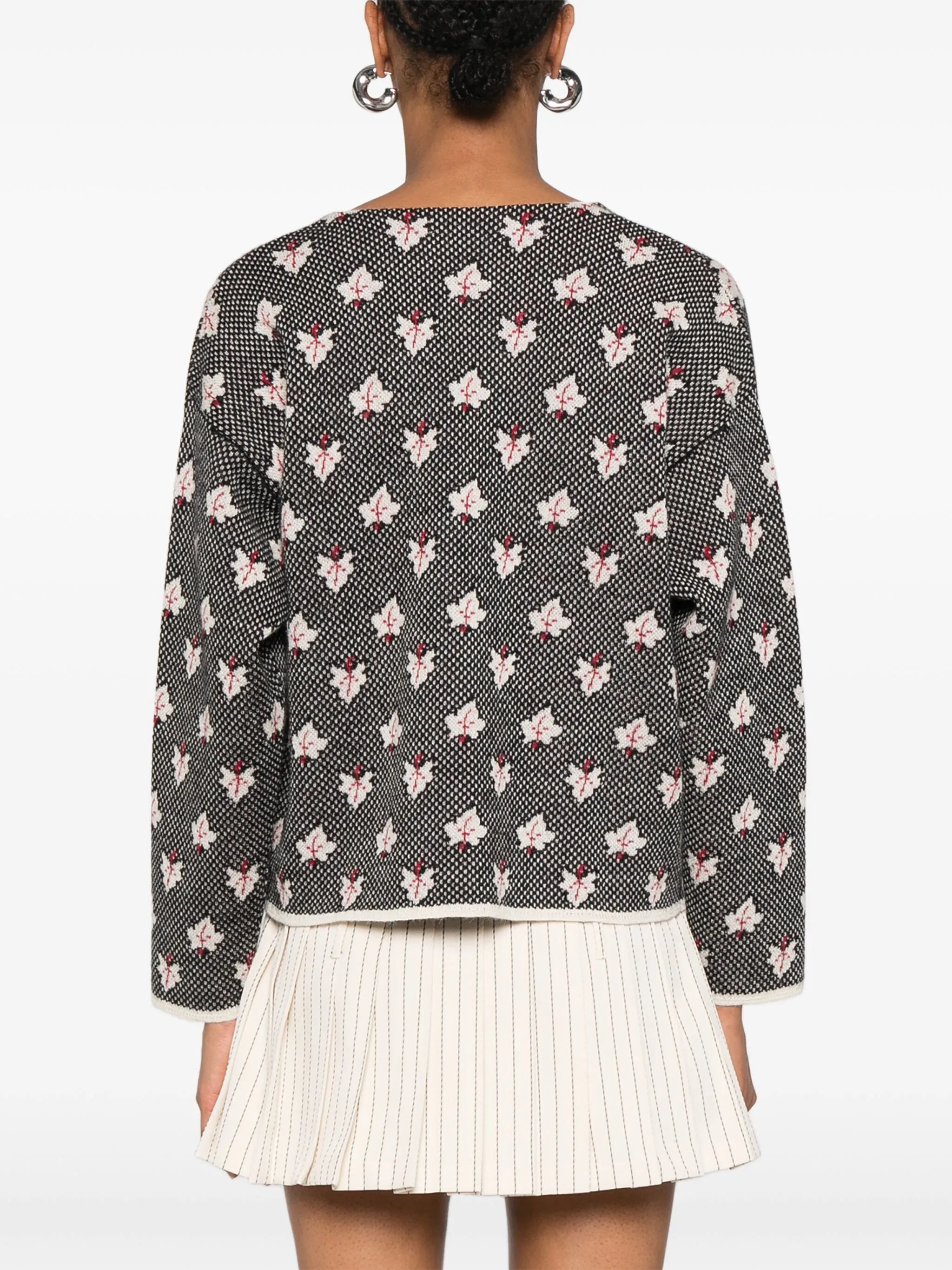 maple-jacquard cardigan