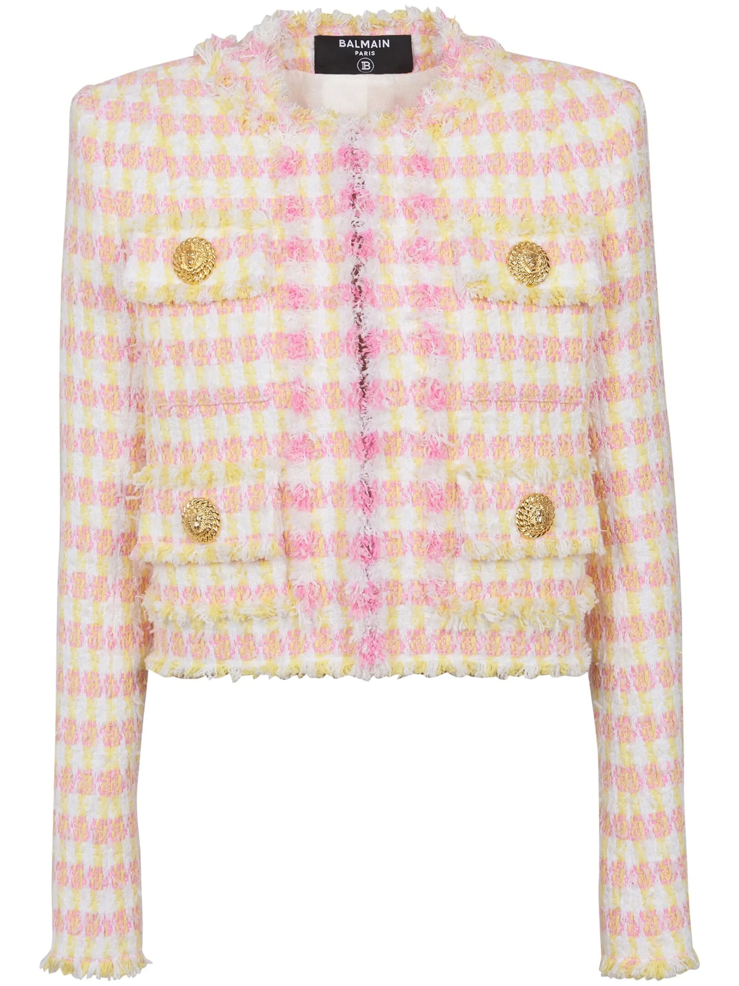 gingham tweed jacket