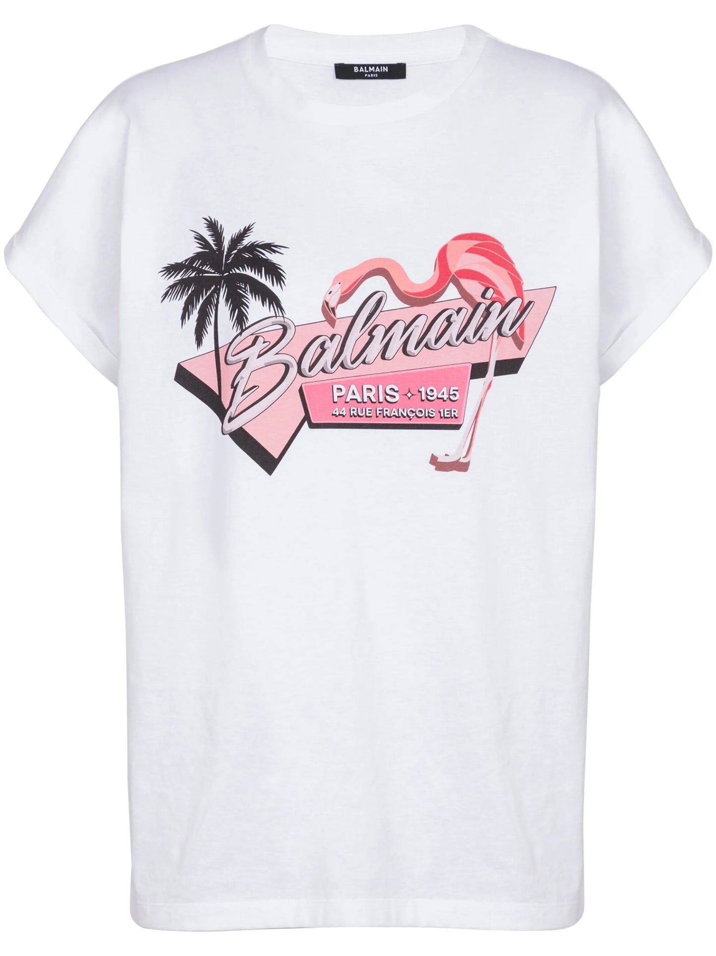 Flamingo-print cotton T-shirt