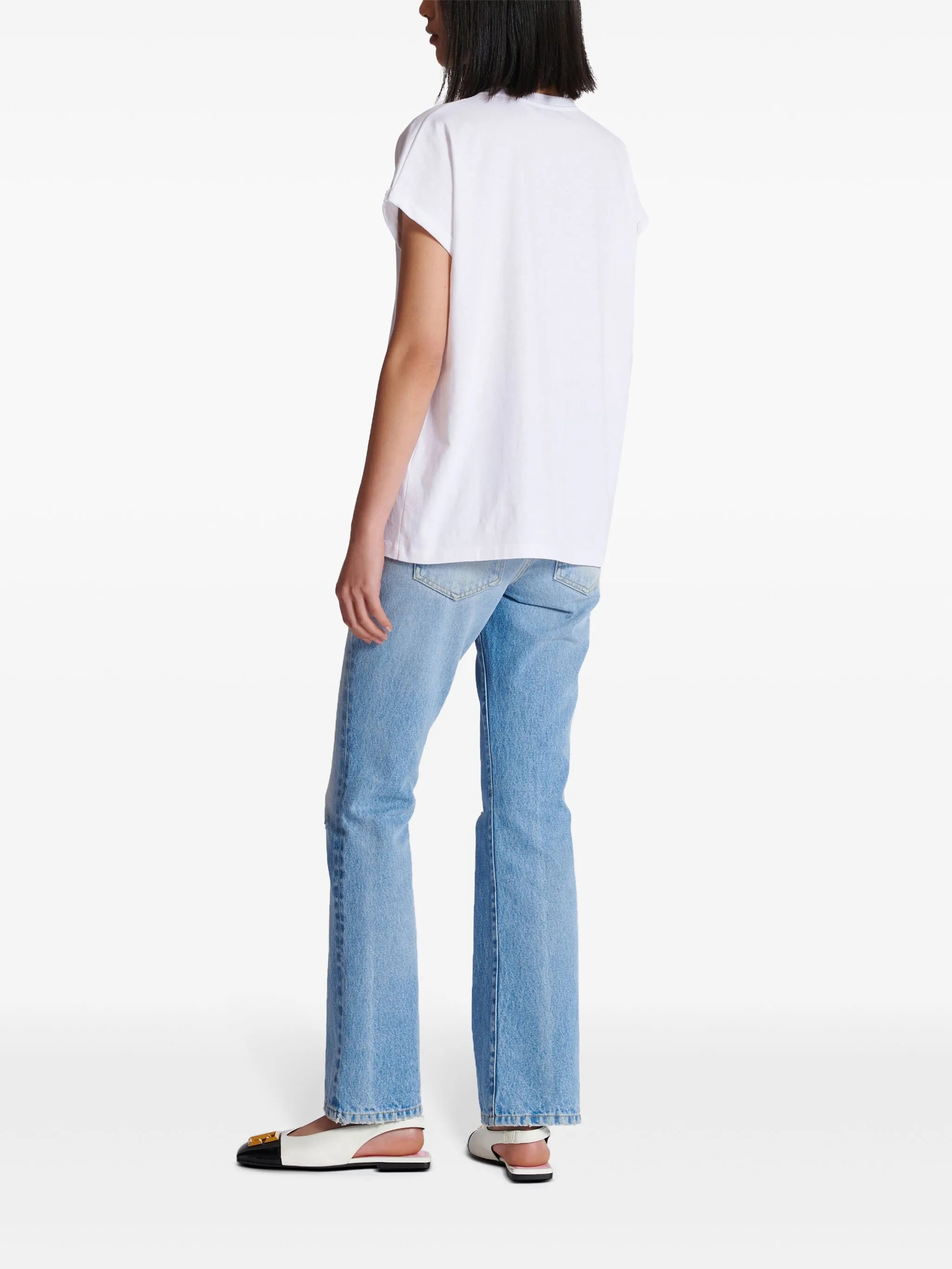 Flamingo-print cotton T-shirt
