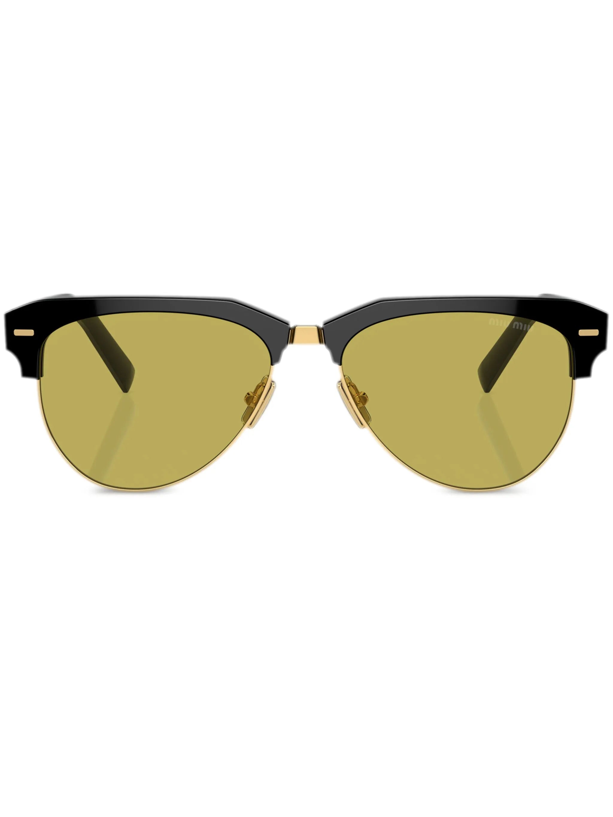 logo-lettering navigator-frame sunglasses