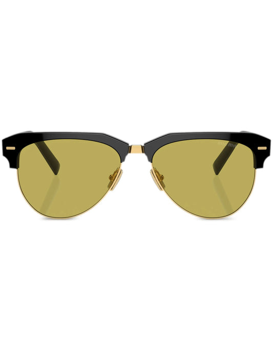 logo-lettering navigator-frame sunglasses