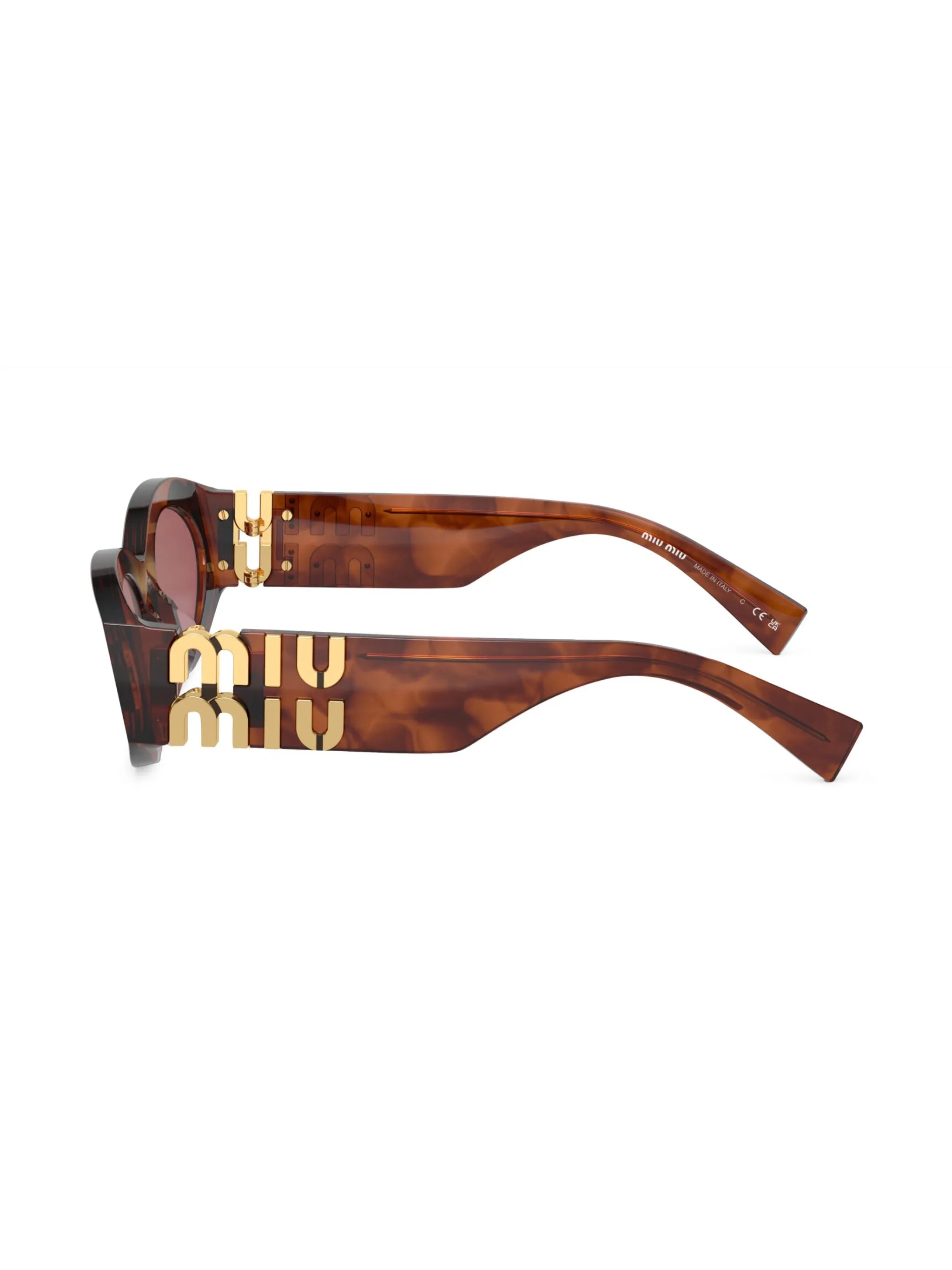 logo-lettering oval-frame sunglasses