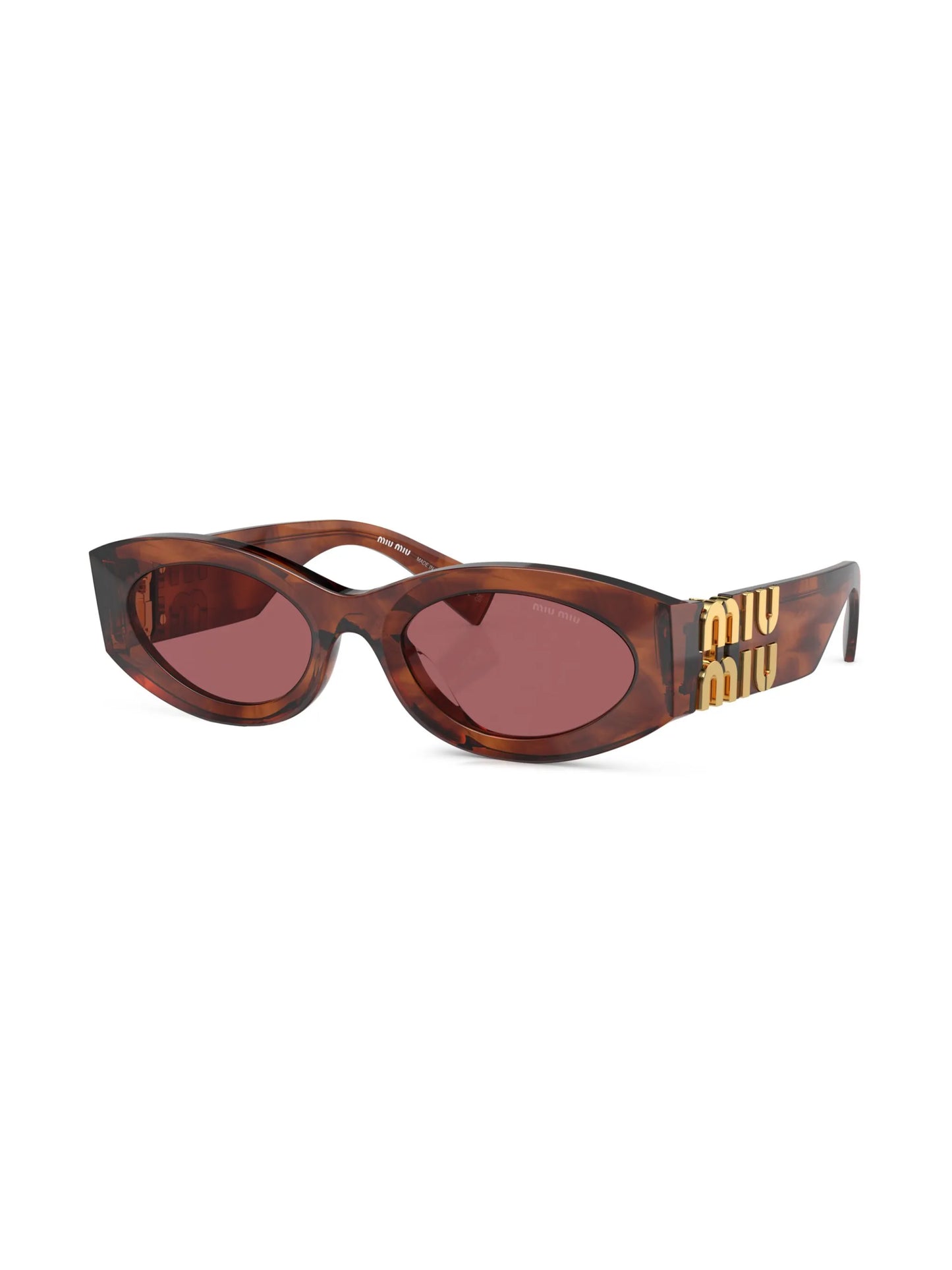 logo-lettering oval-frame sunglasses