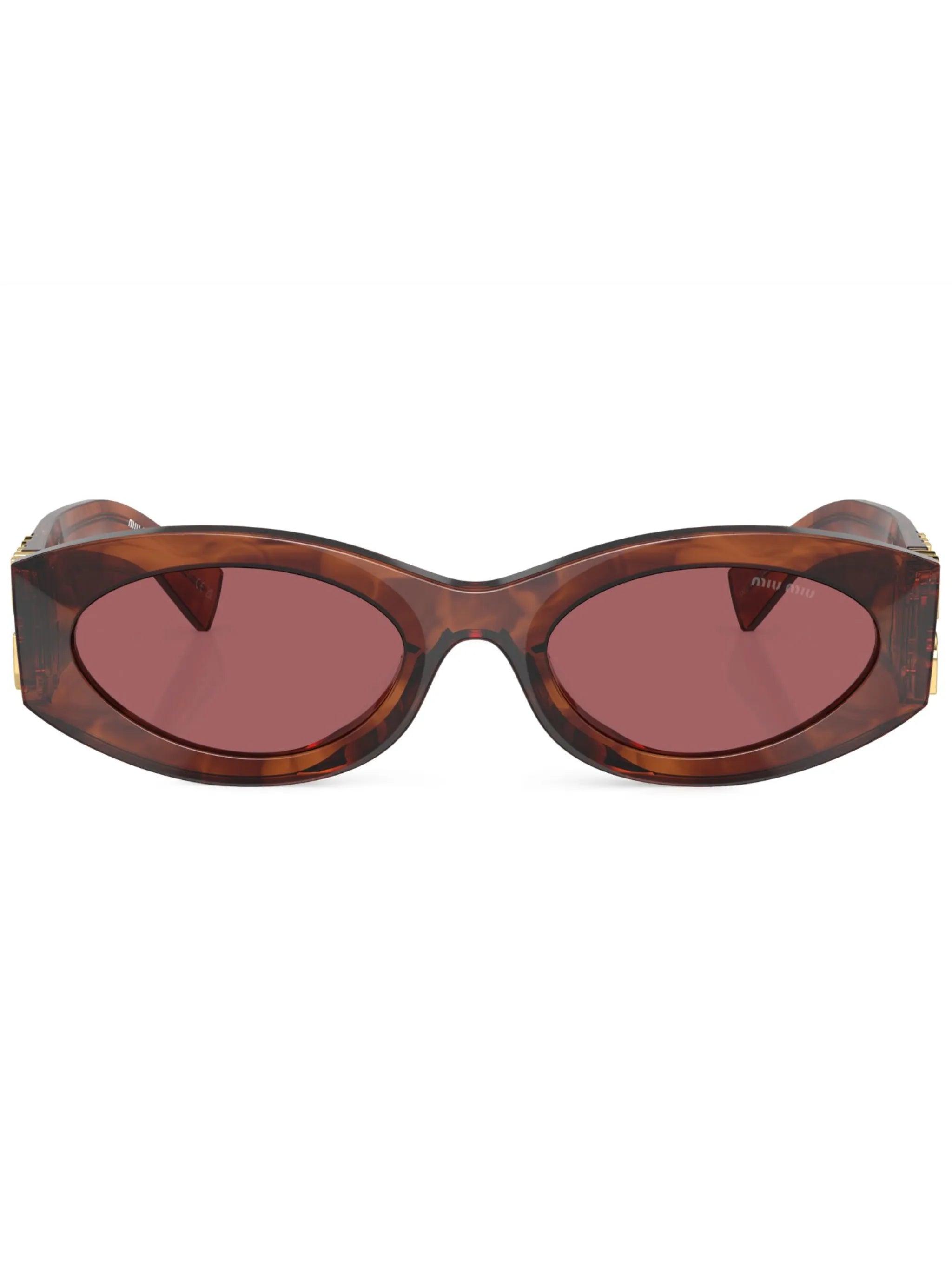logo-lettering oval-frame sunglasses