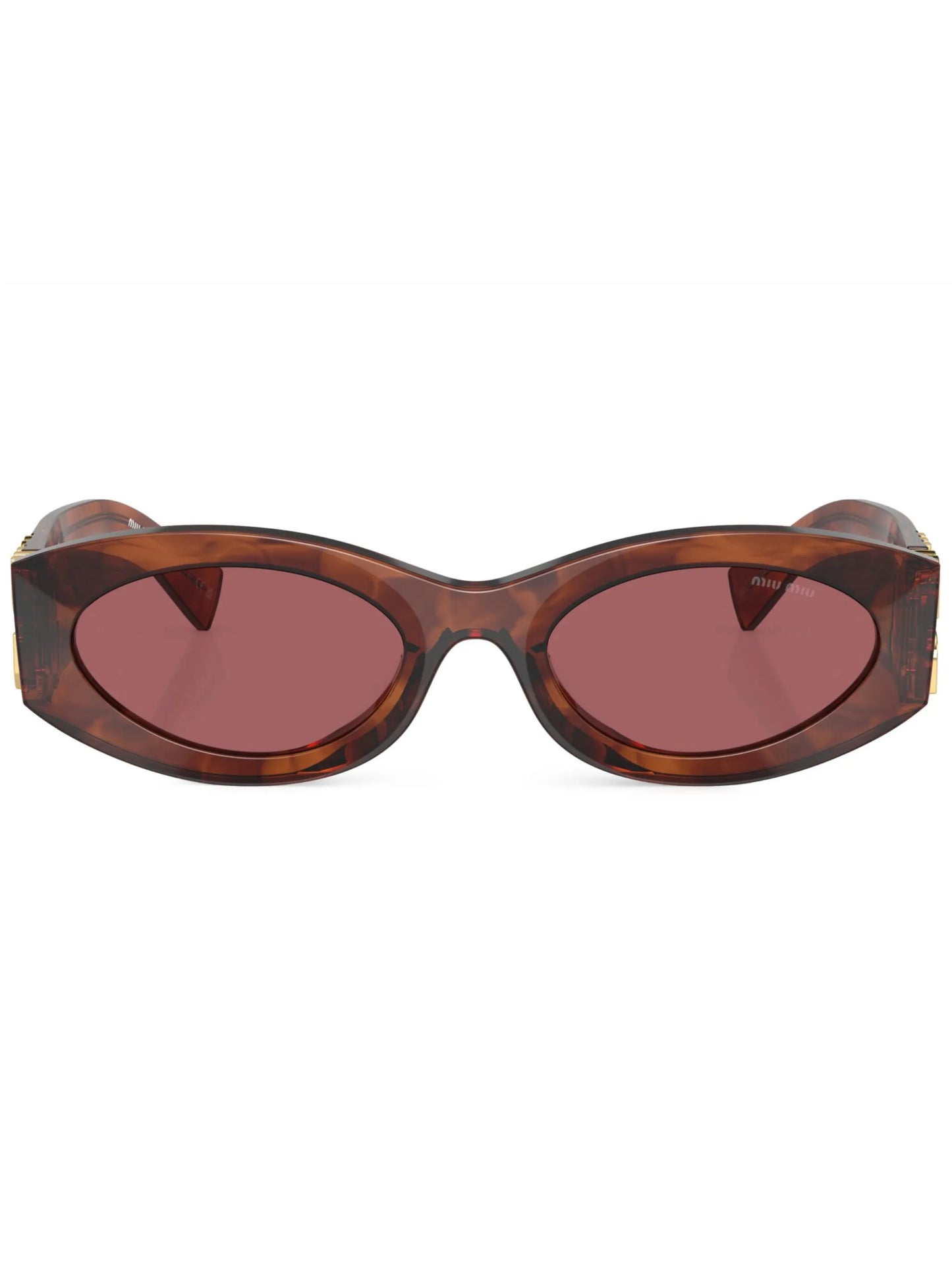 logo-lettering oval-frame sunglasses