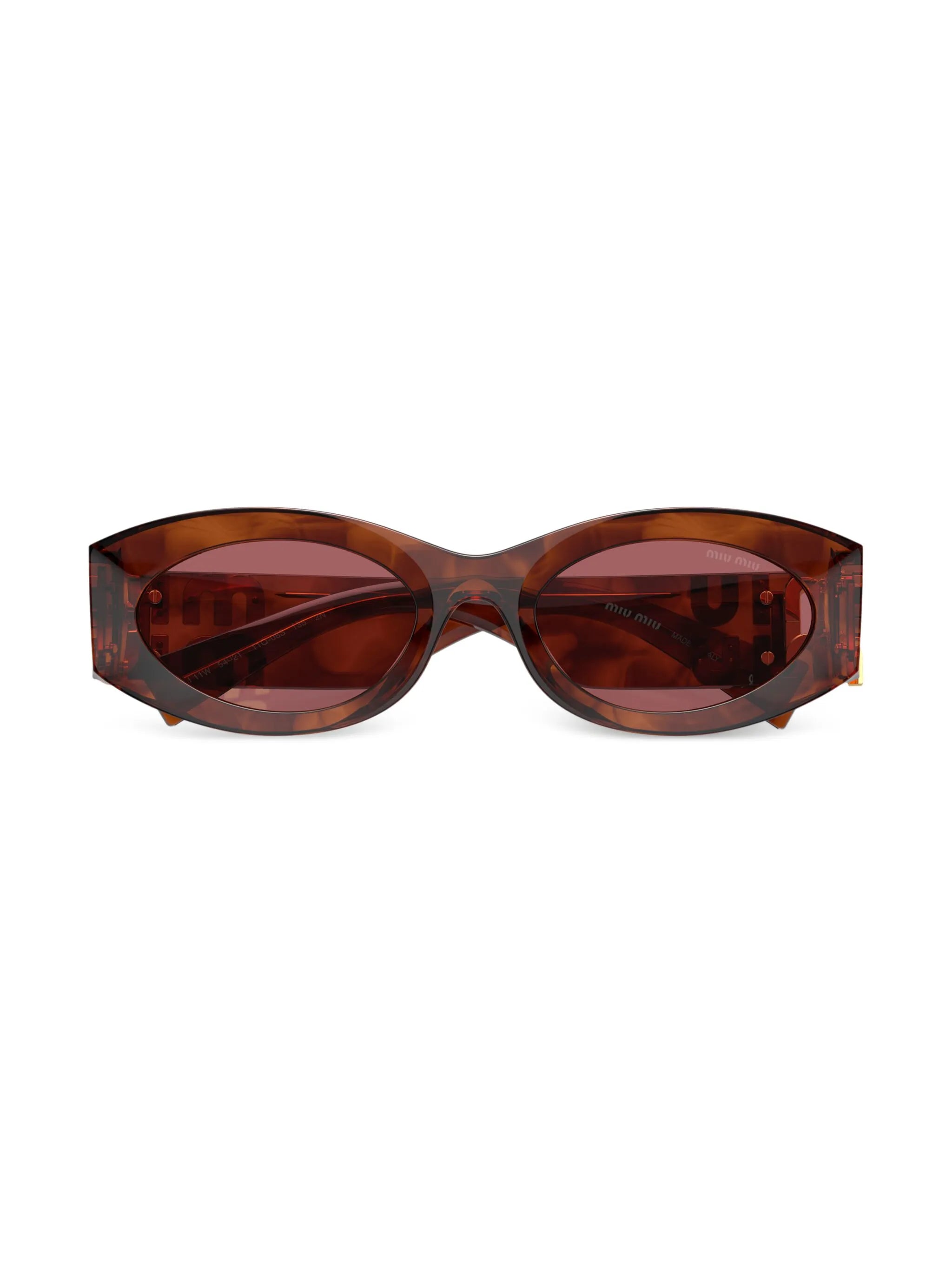 logo-lettering oval-frame sunglasses