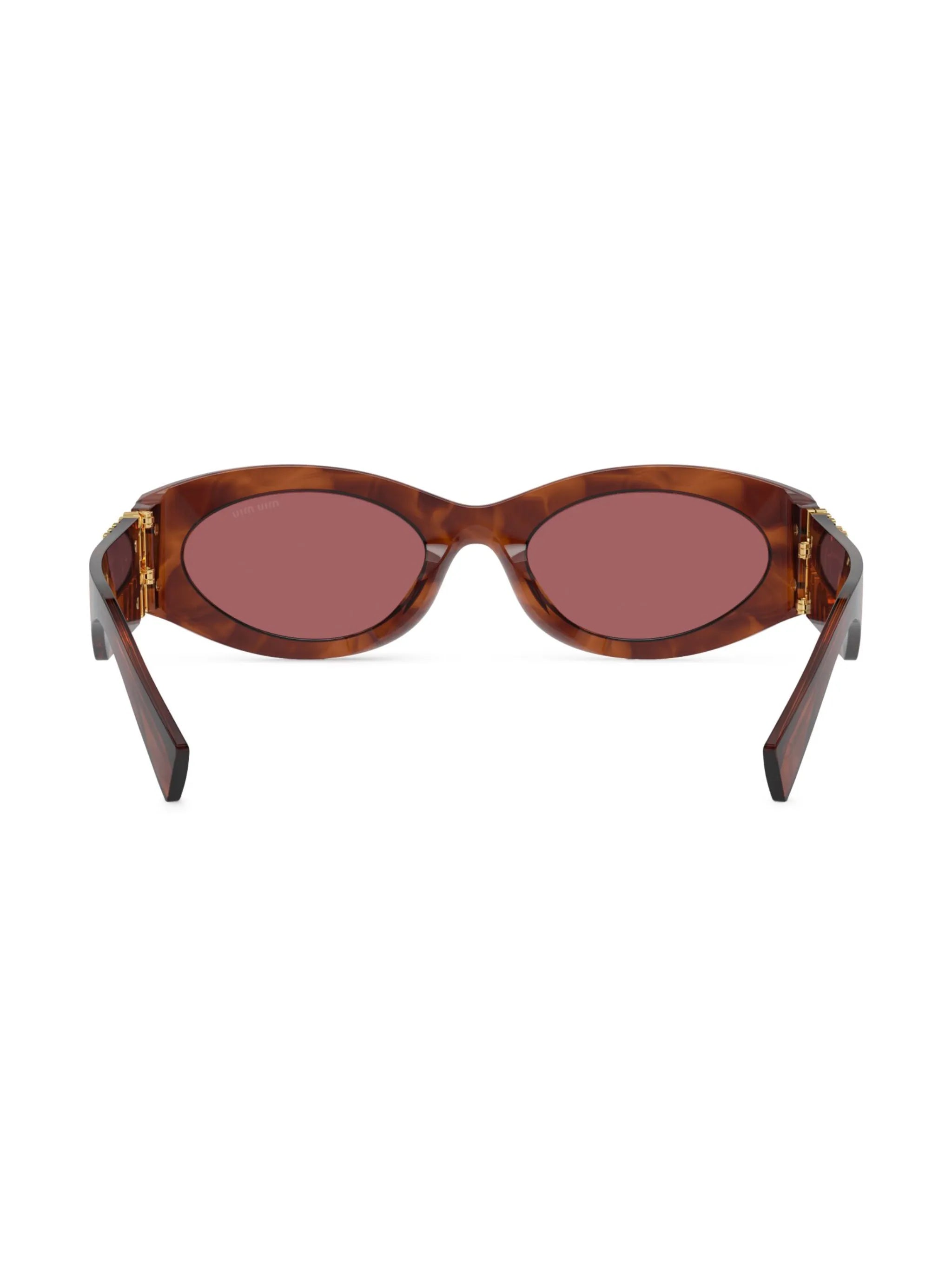 logo-lettering oval-frame sunglasses