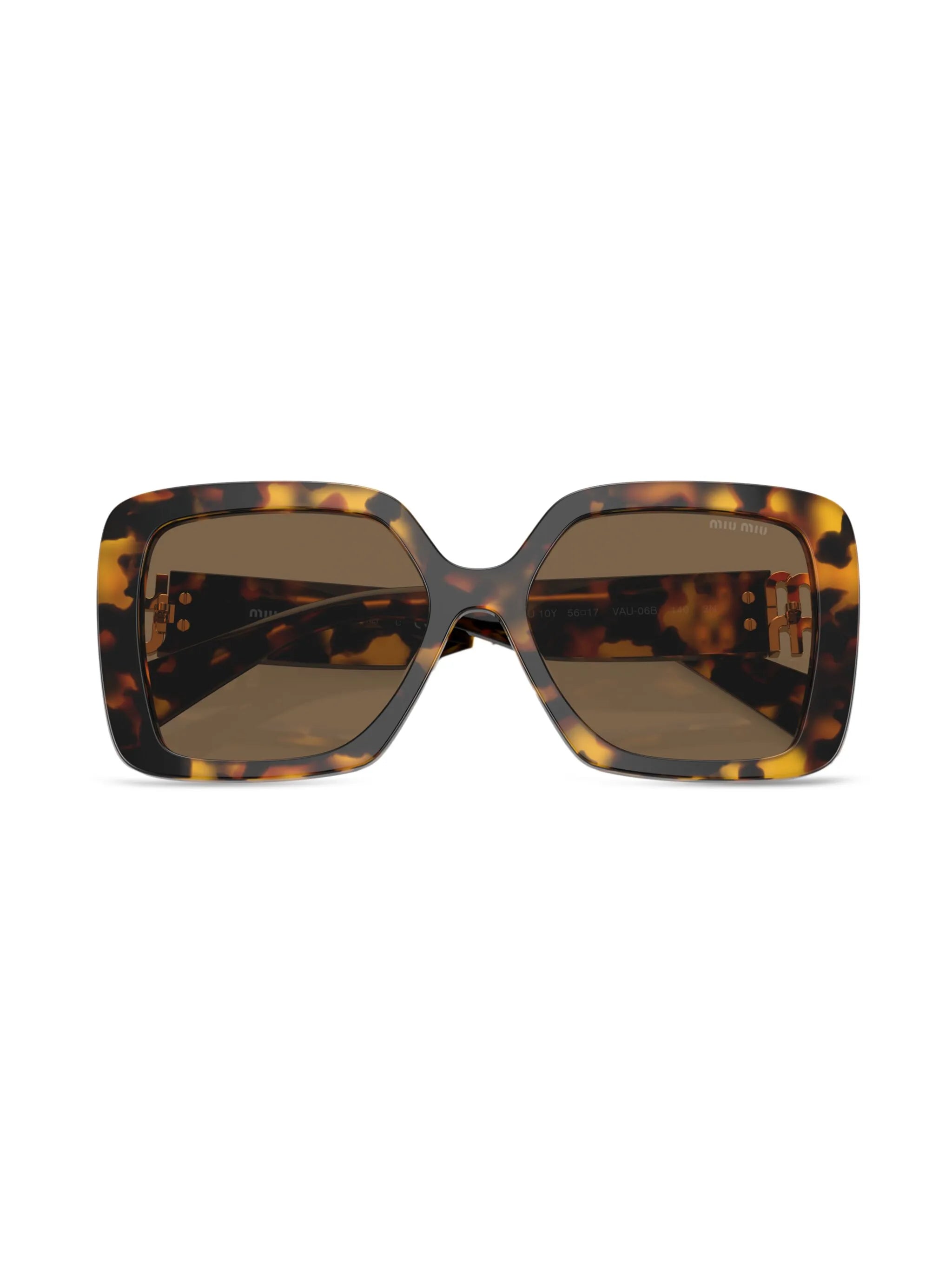 tortoiseshell-effect oversize-frame sunglasses