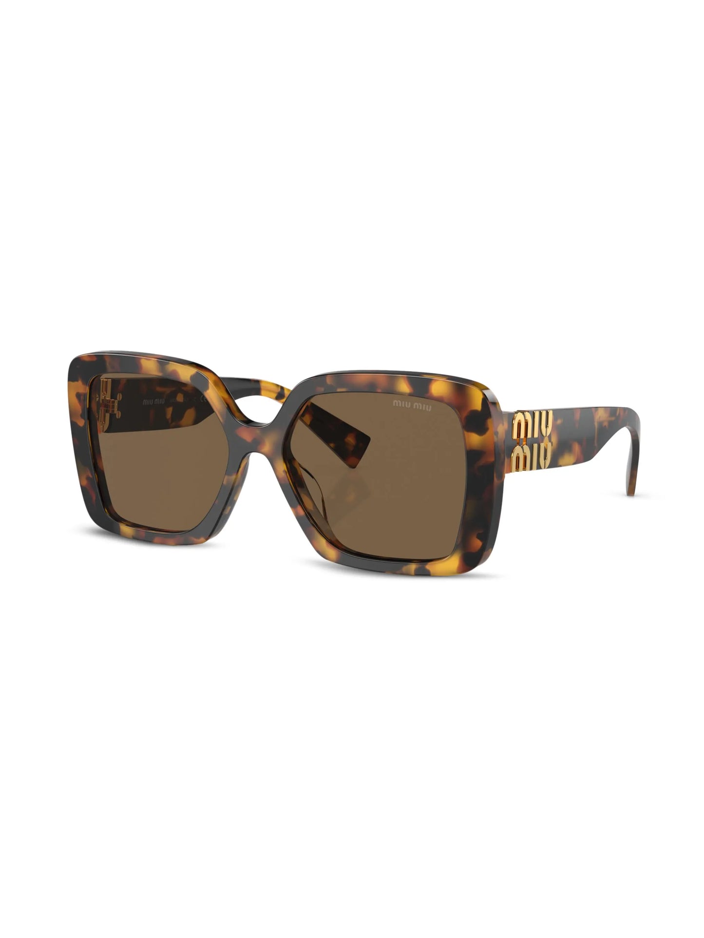 tortoiseshell-effect oversize-frame sunglasses