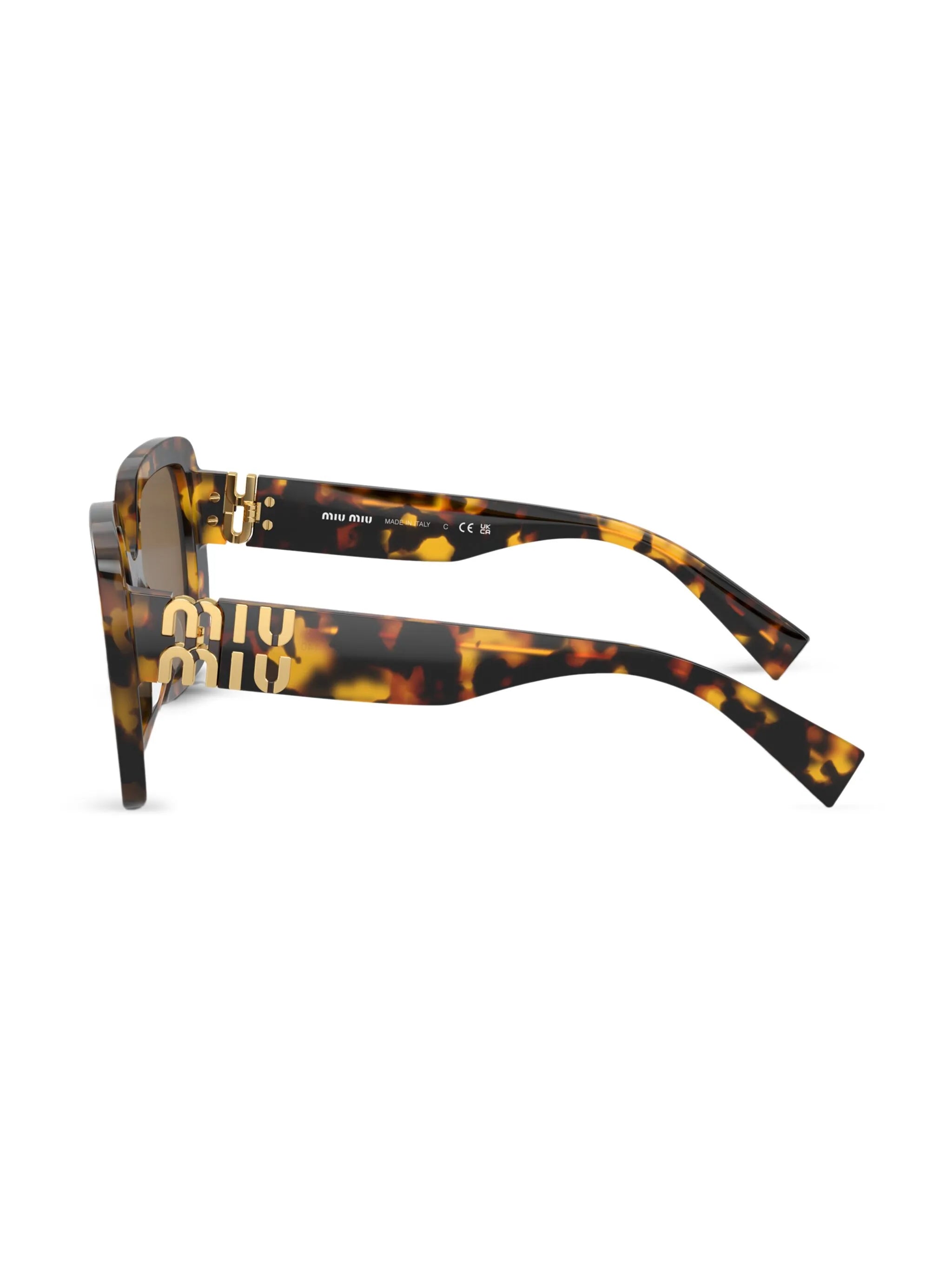 tortoiseshell-effect oversize-frame sunglasses