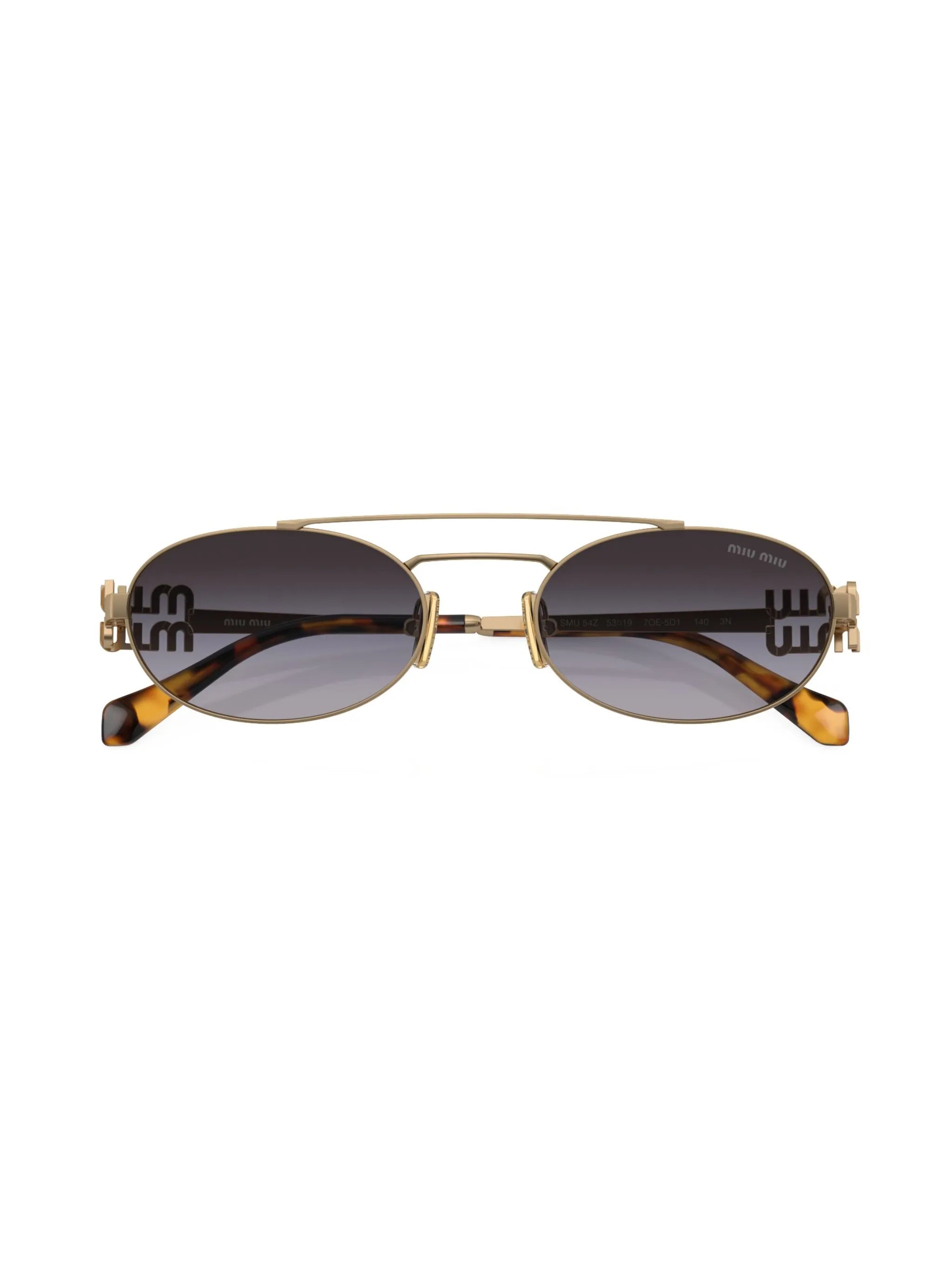 logo-lettering oval-frame sunglasses