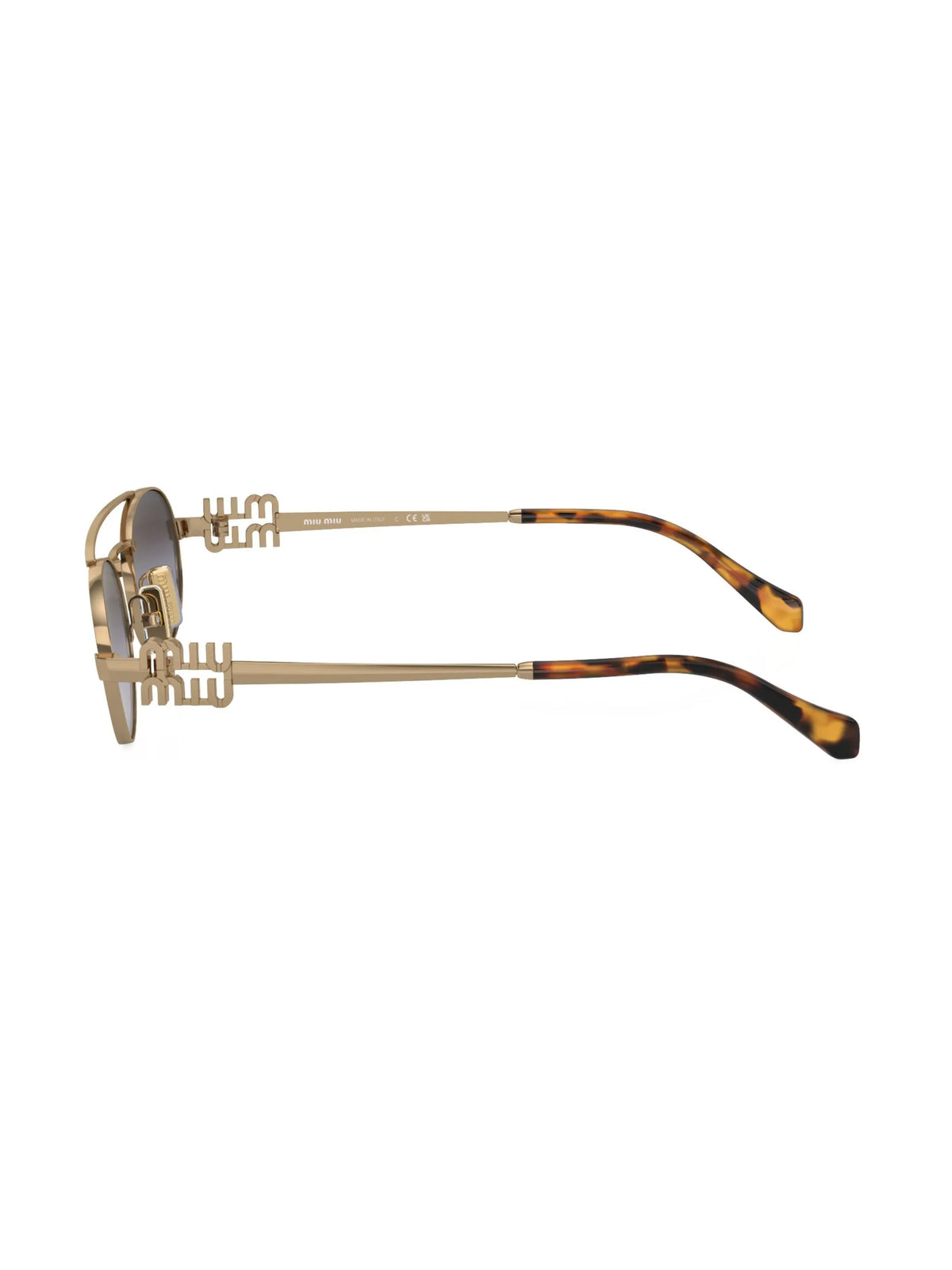logo-lettering oval-frame sunglasses