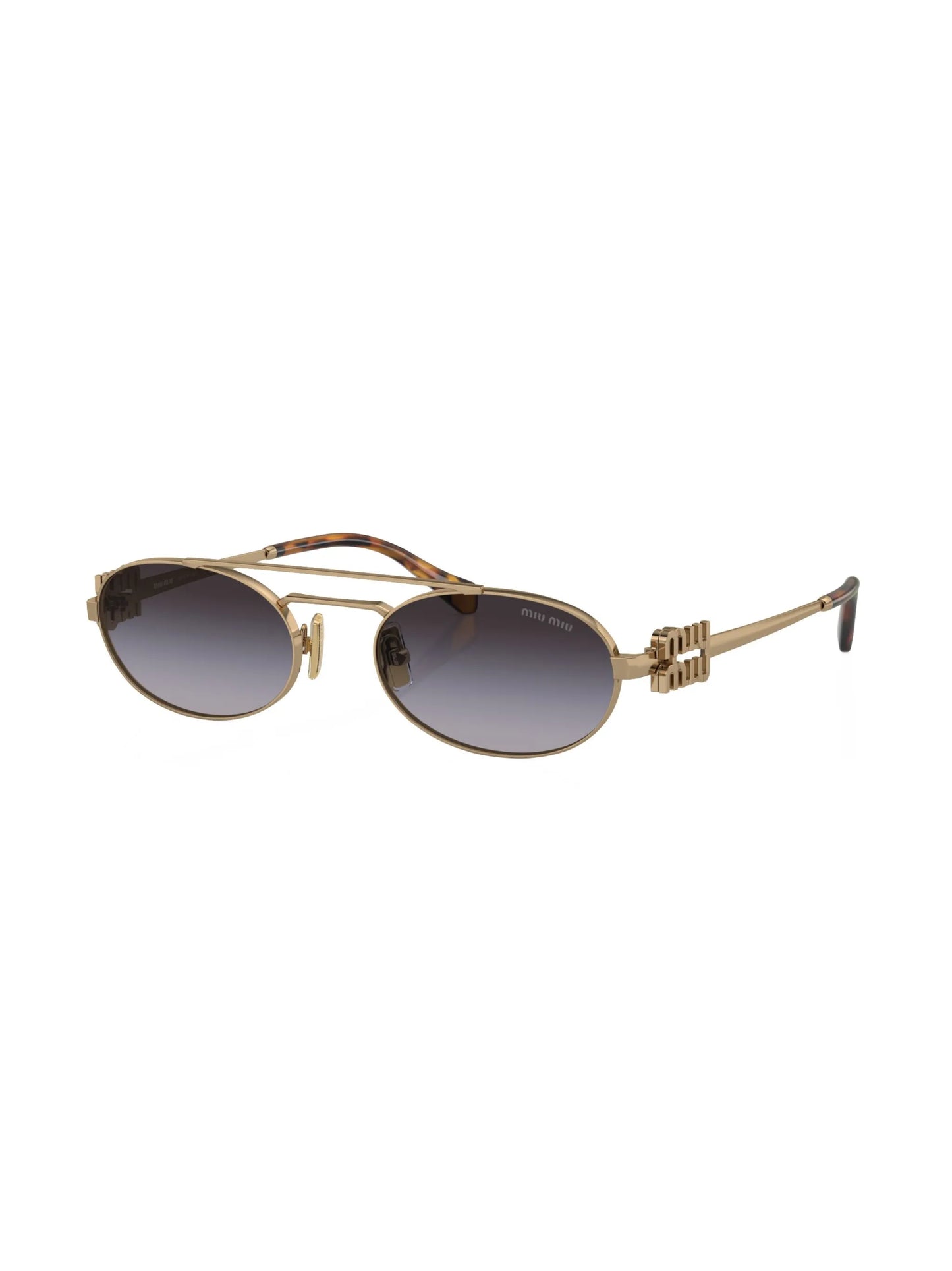 logo-lettering oval-frame sunglasses