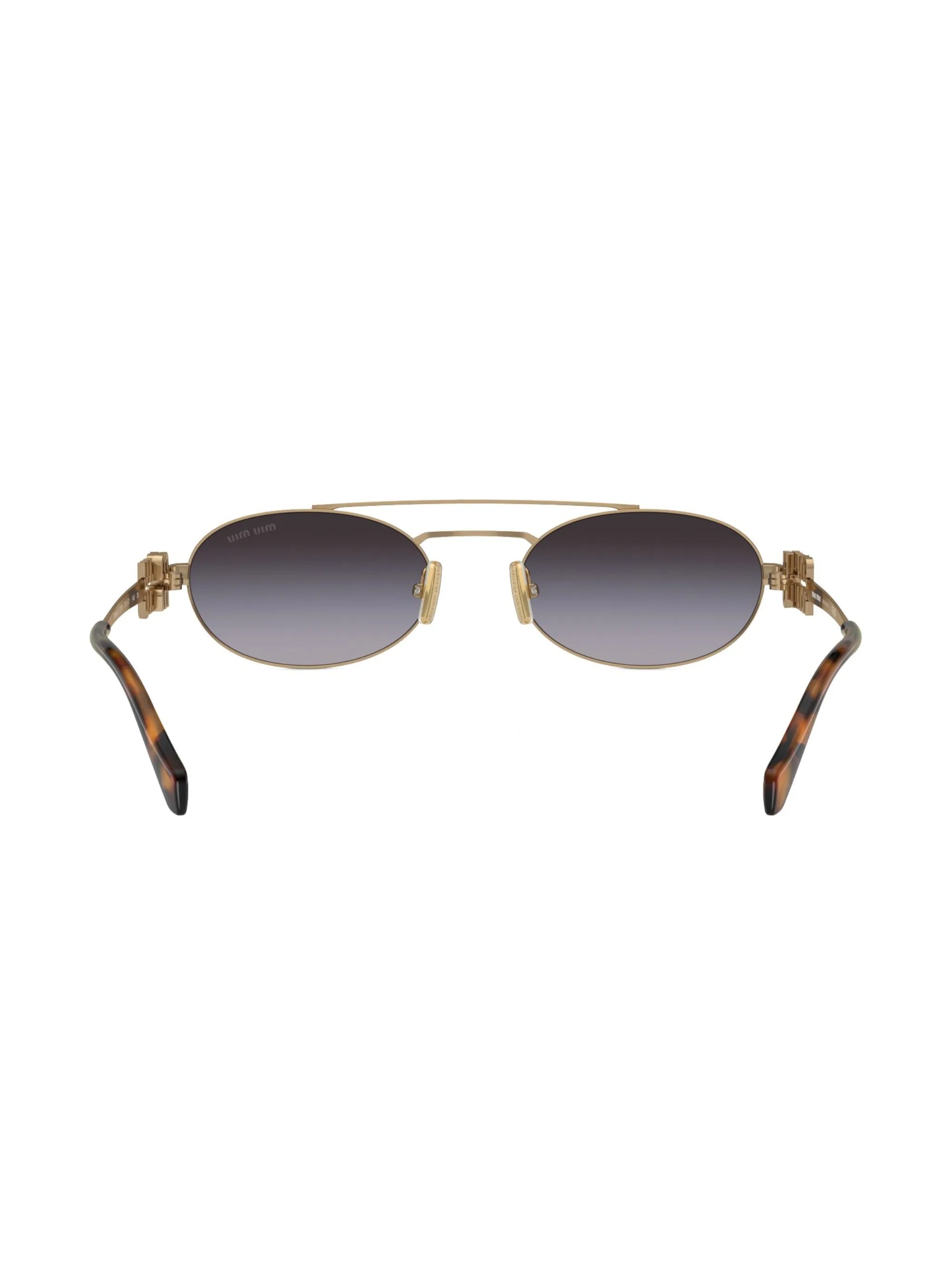 logo-lettering oval-frame sunglasses