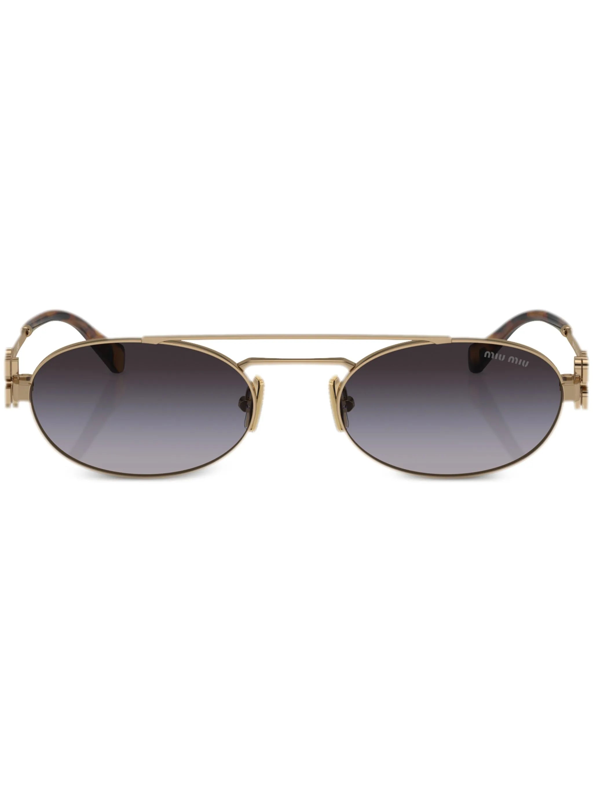 logo-lettering oval-frame sunglasses