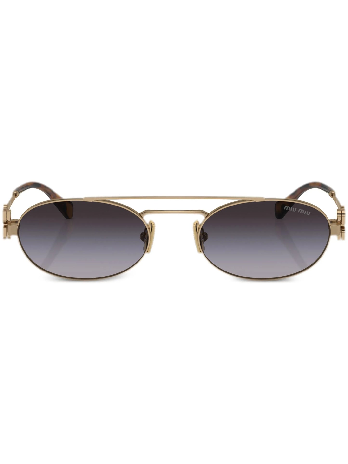 logo-lettering oval-frame sunglasses
