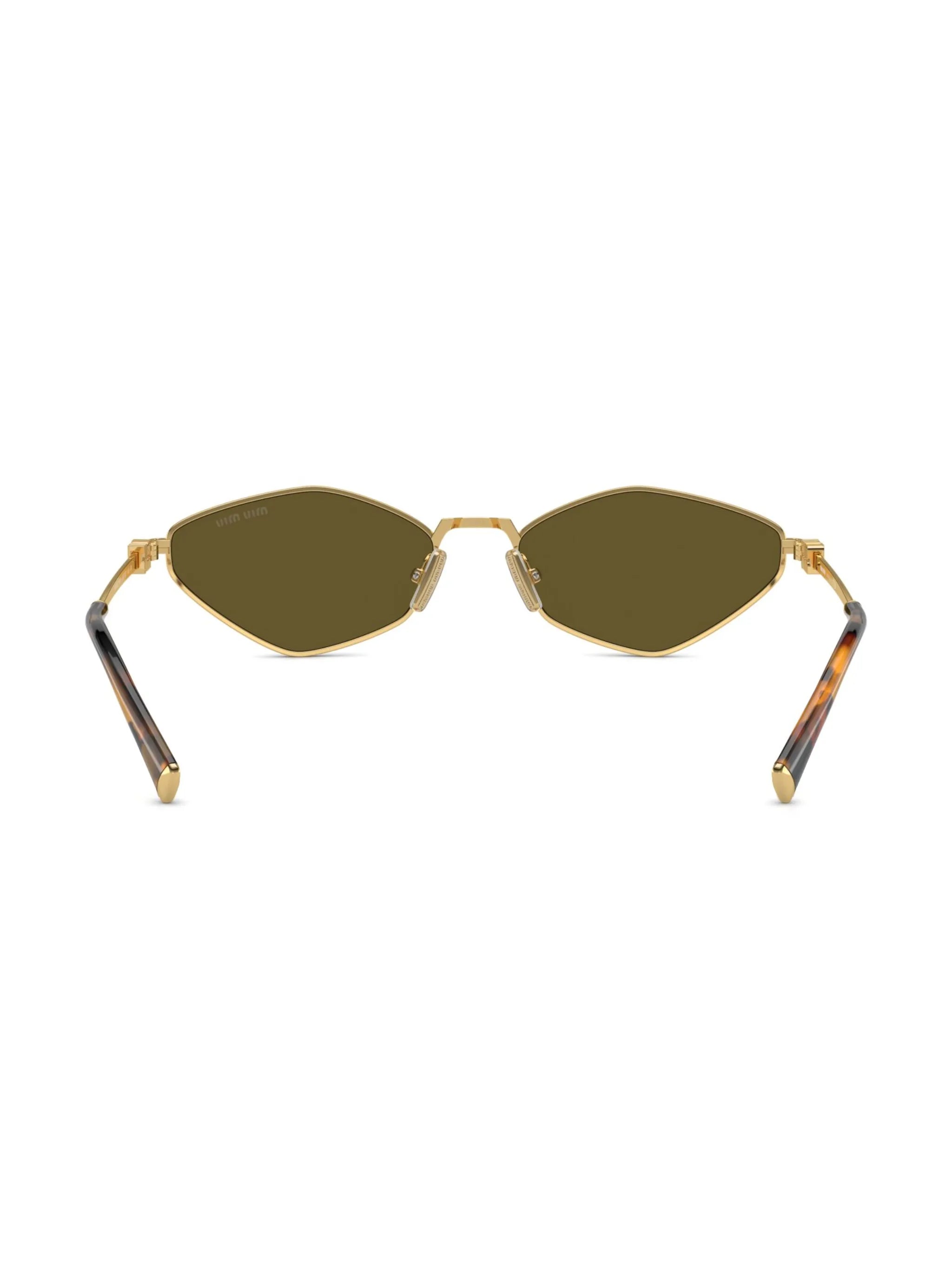 logo-lettering geometric-frame sunglasses