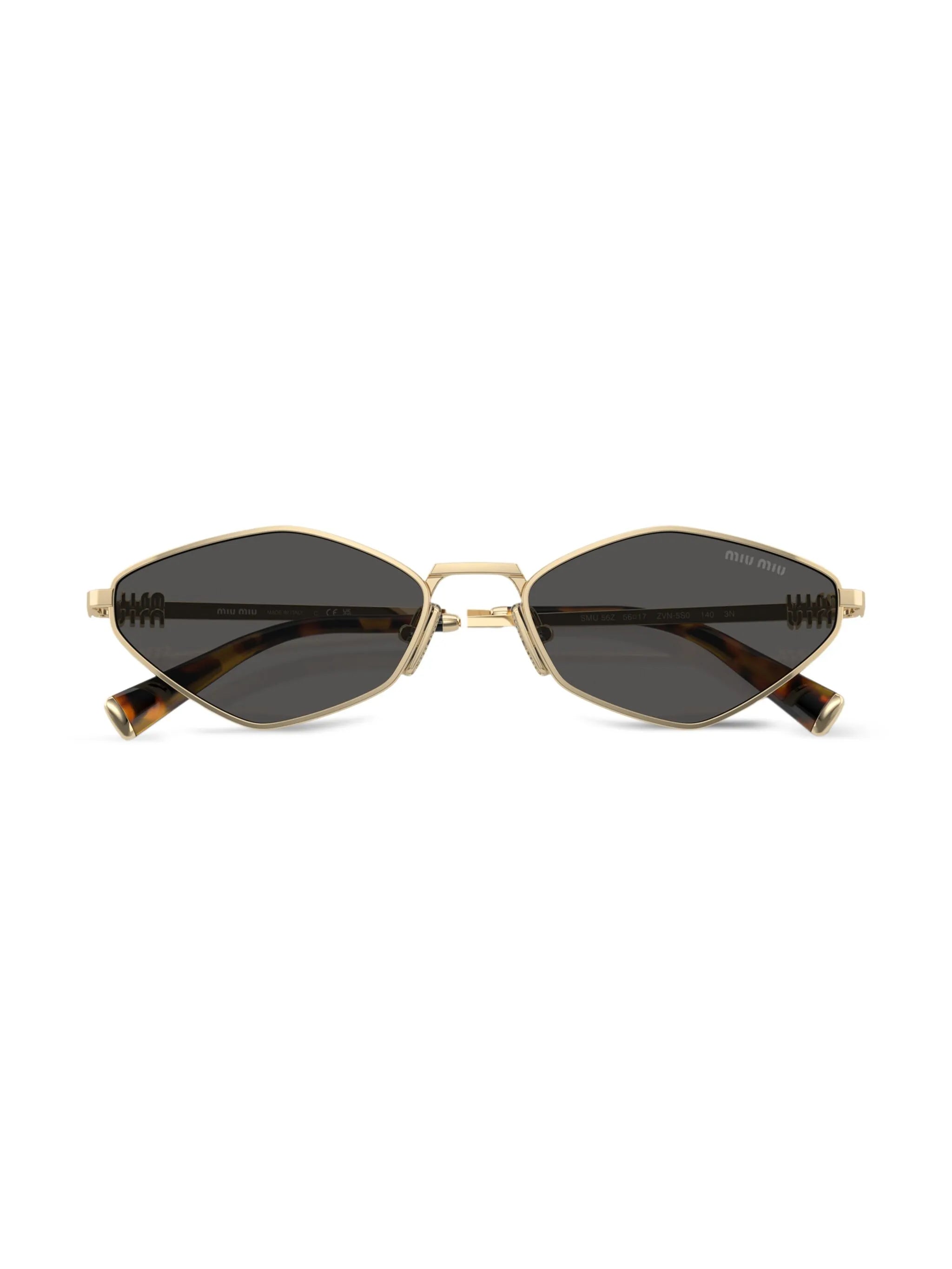 logo-lettering geometric-frame sunglasses