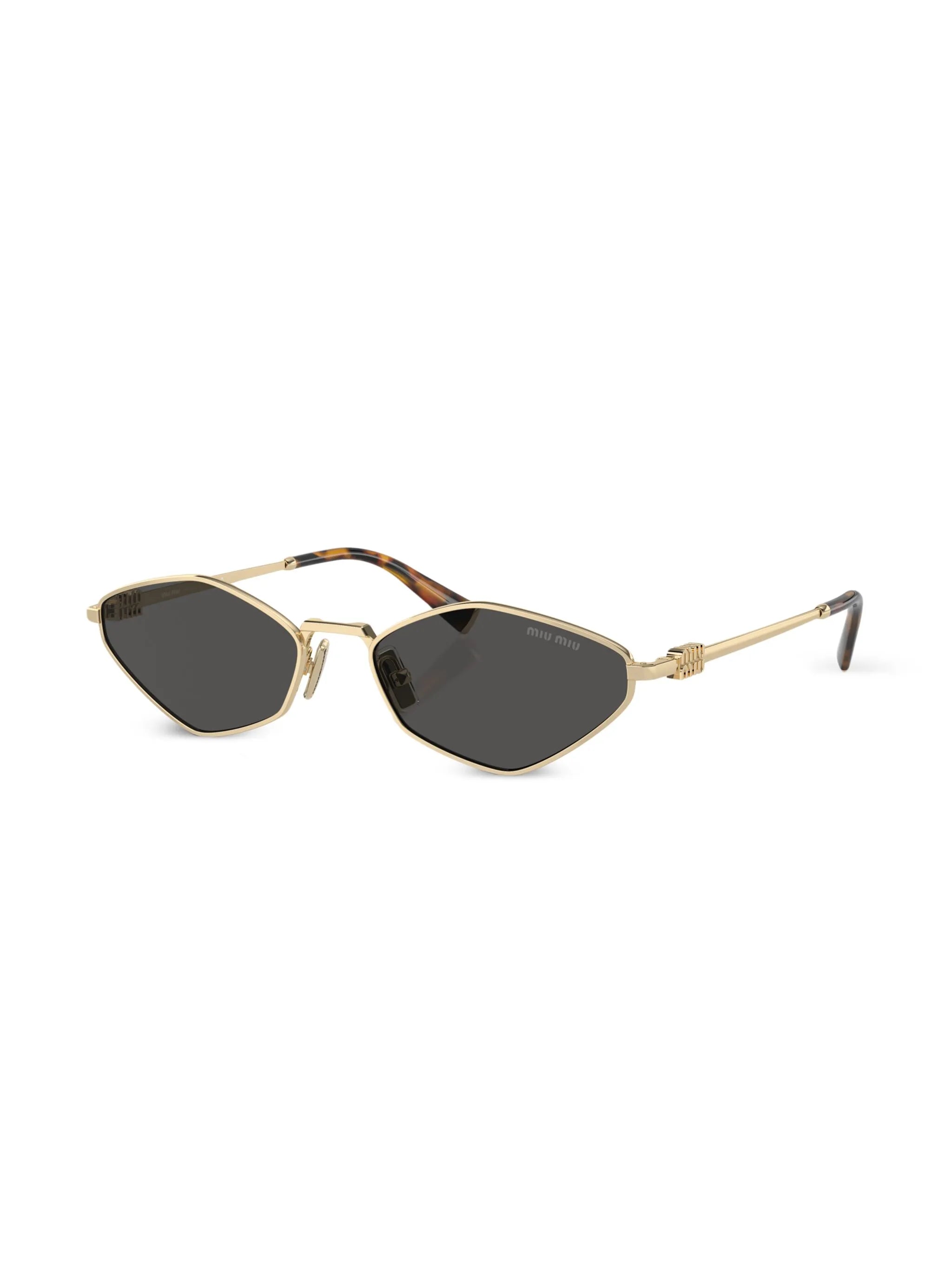 logo-lettering geometric-frame sunglasses
